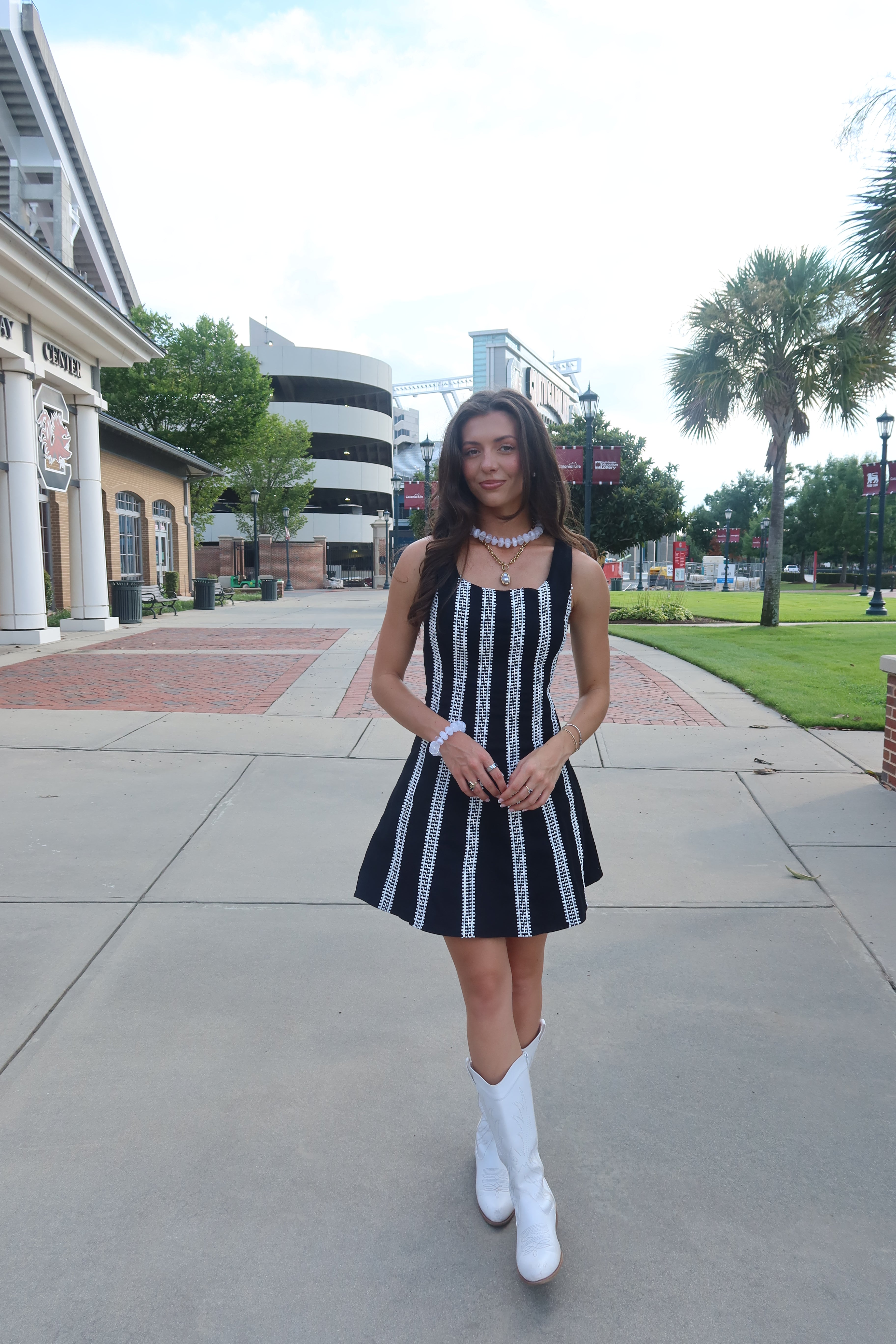 Saturday Mini Dress- Black/White