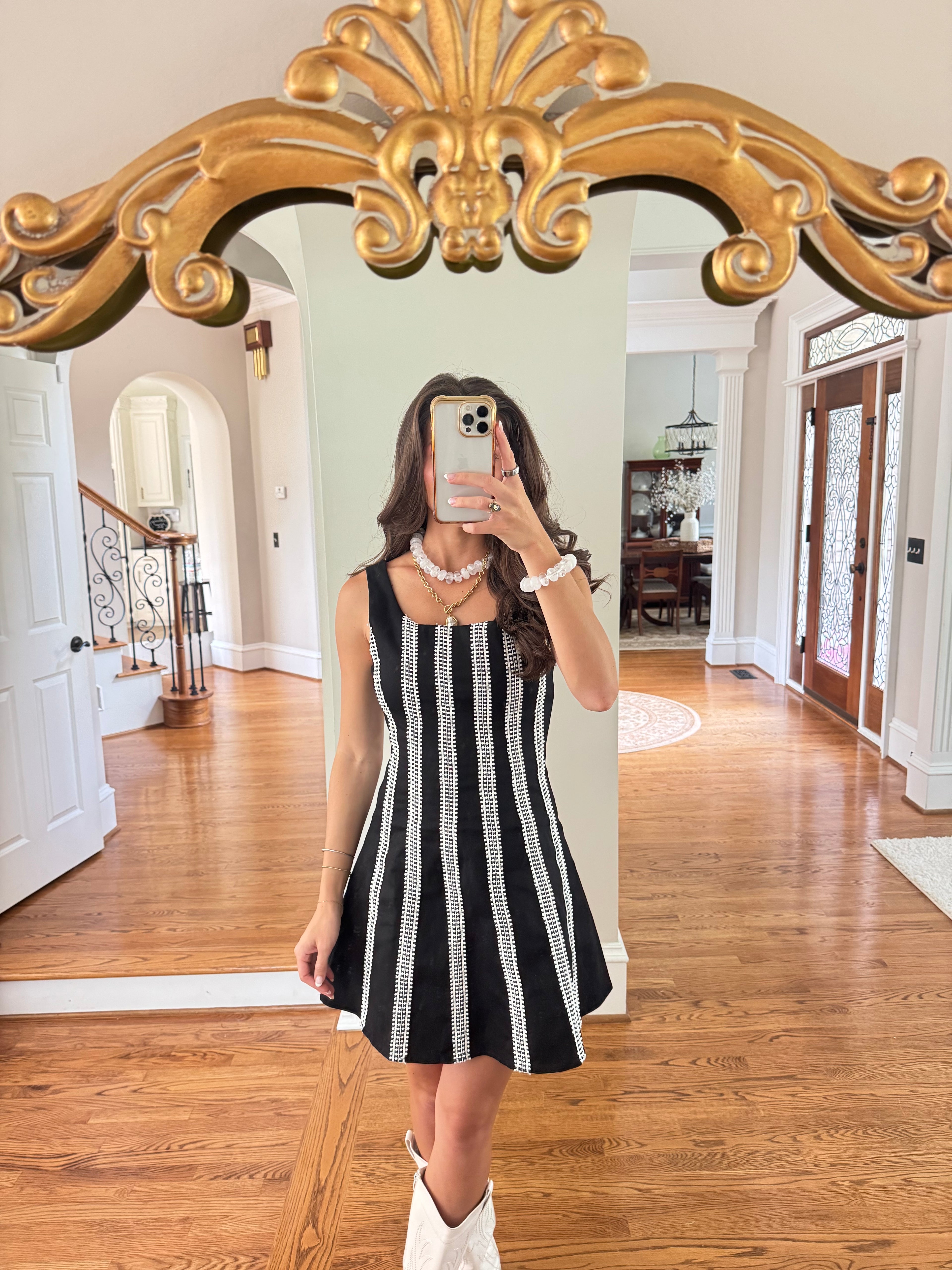 Saturday Mini Dress- Black/White