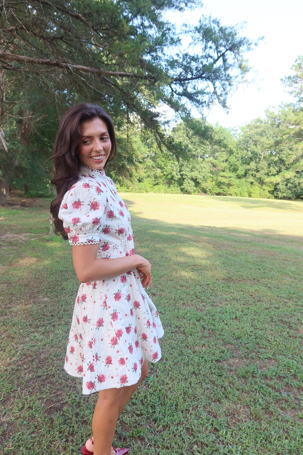 Autumn Embroidered Mini Dress- Floral