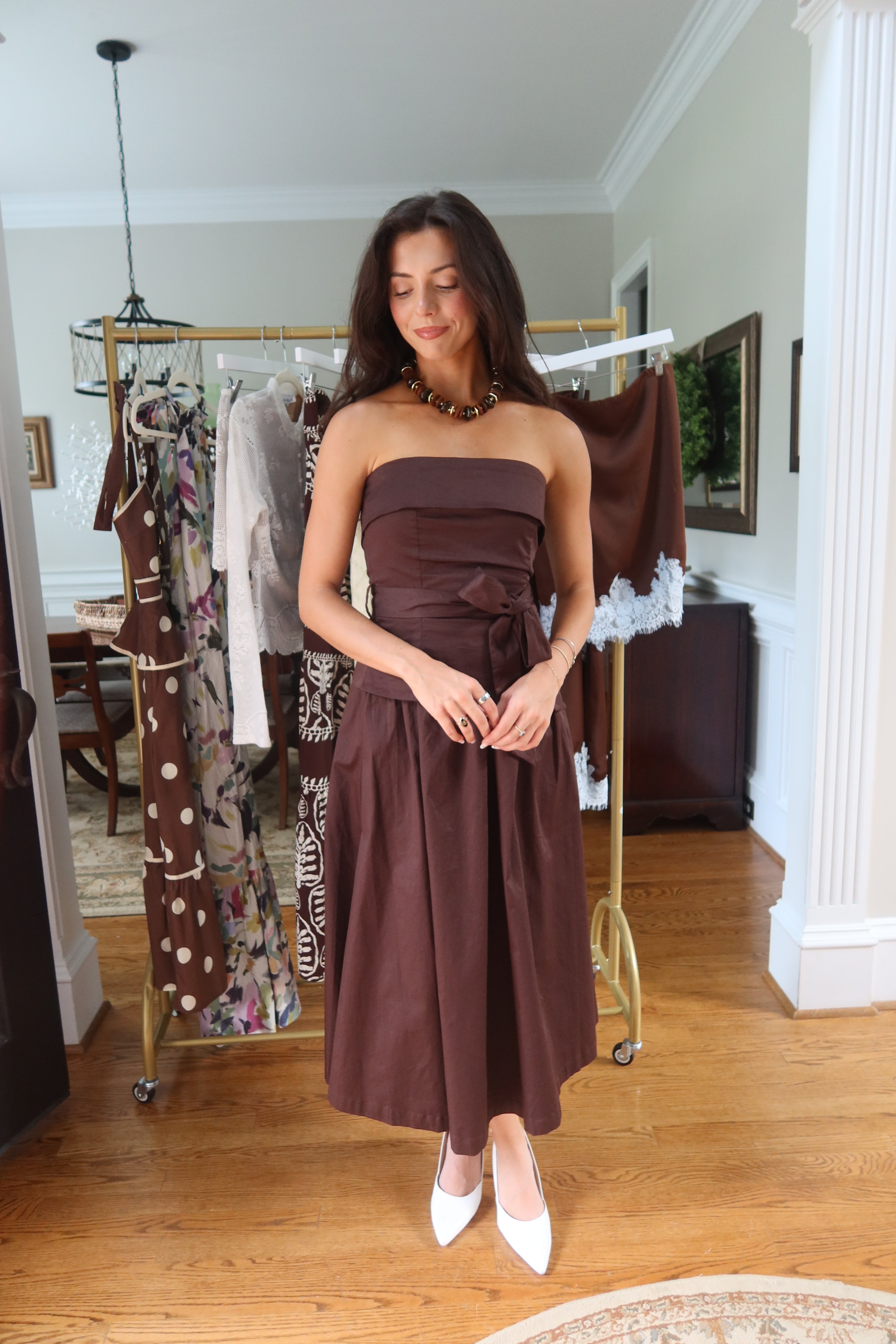 Cinnamon Sugar Midi Dress- Brown