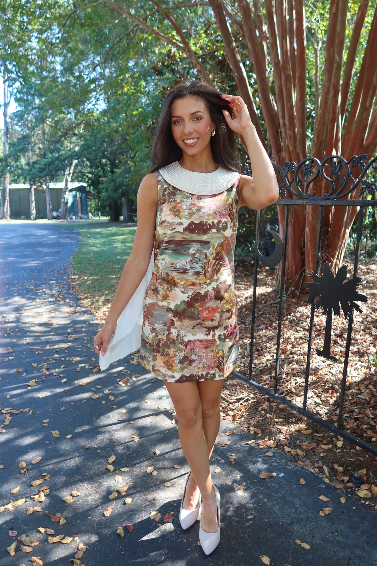 Swan Garden Mini Dress- Multi