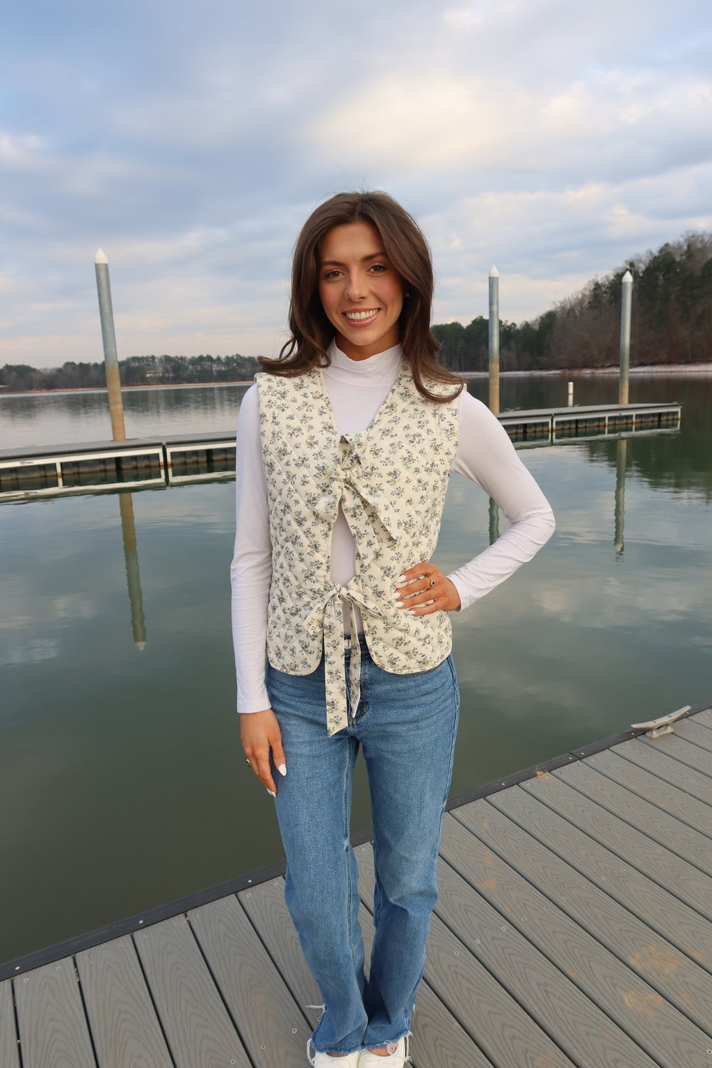 Delilah Quilted Vest- Cream