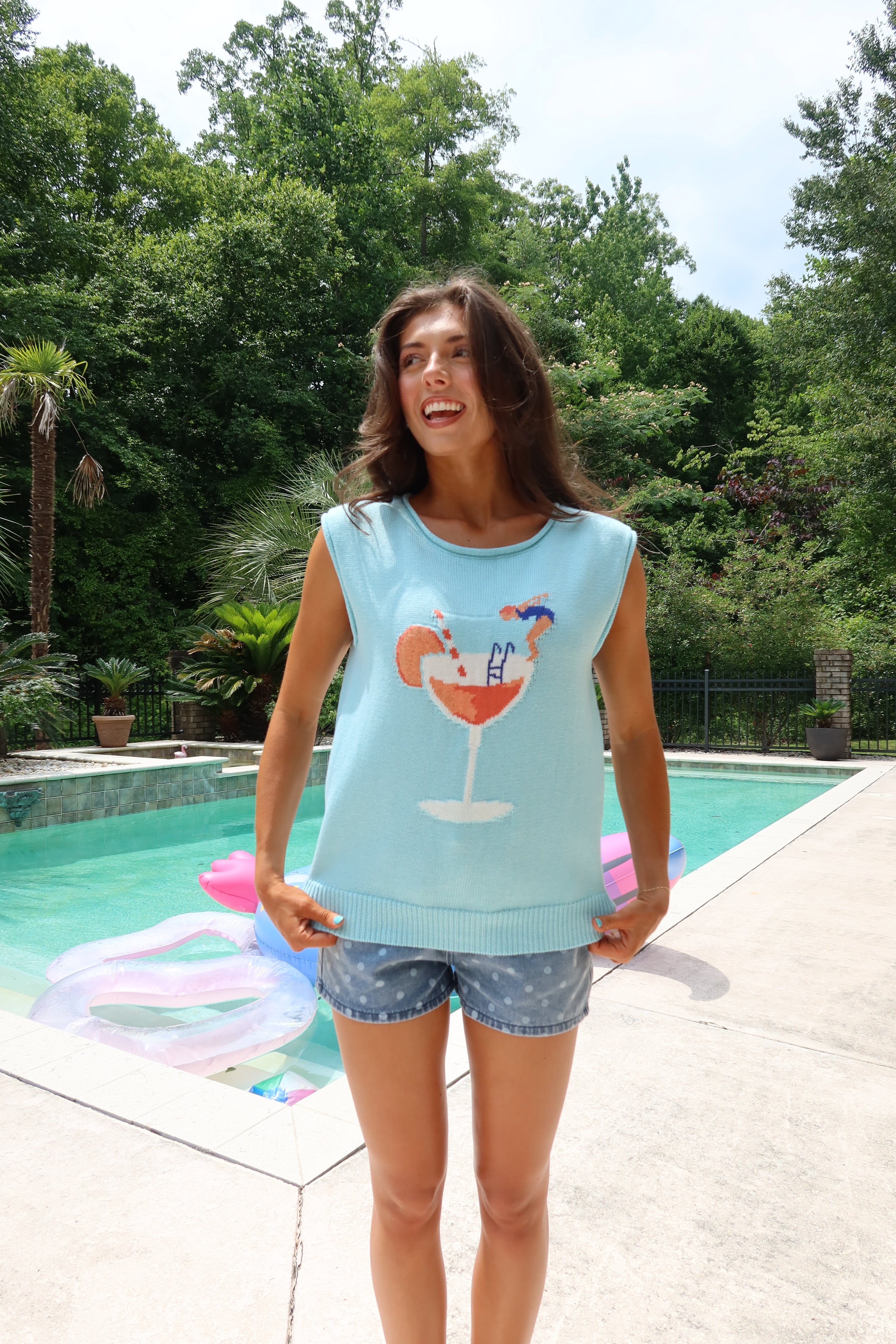 Aperol Deep Dive Top- Light Blue