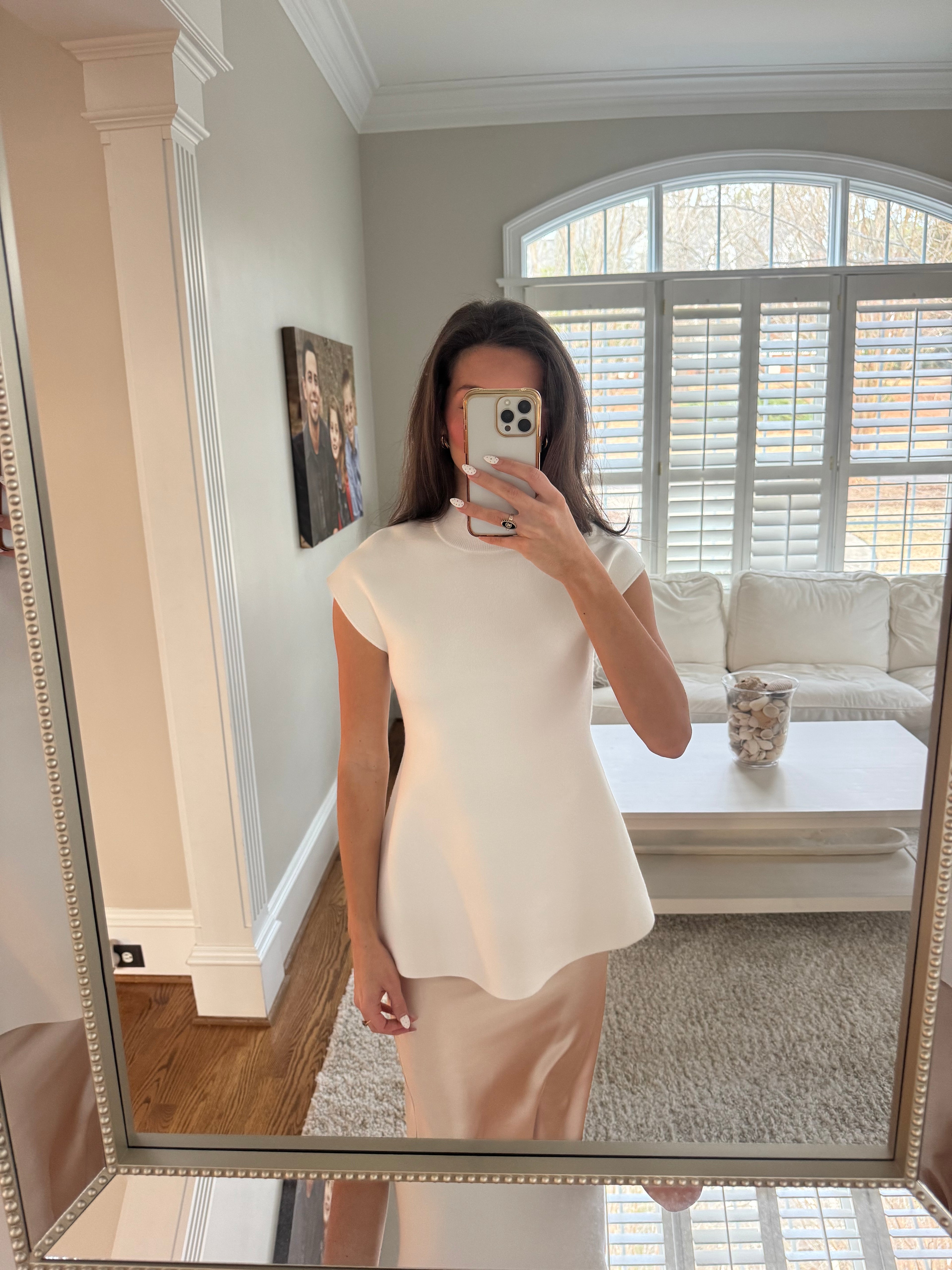 Pearl Peplum Sweater- Ivory