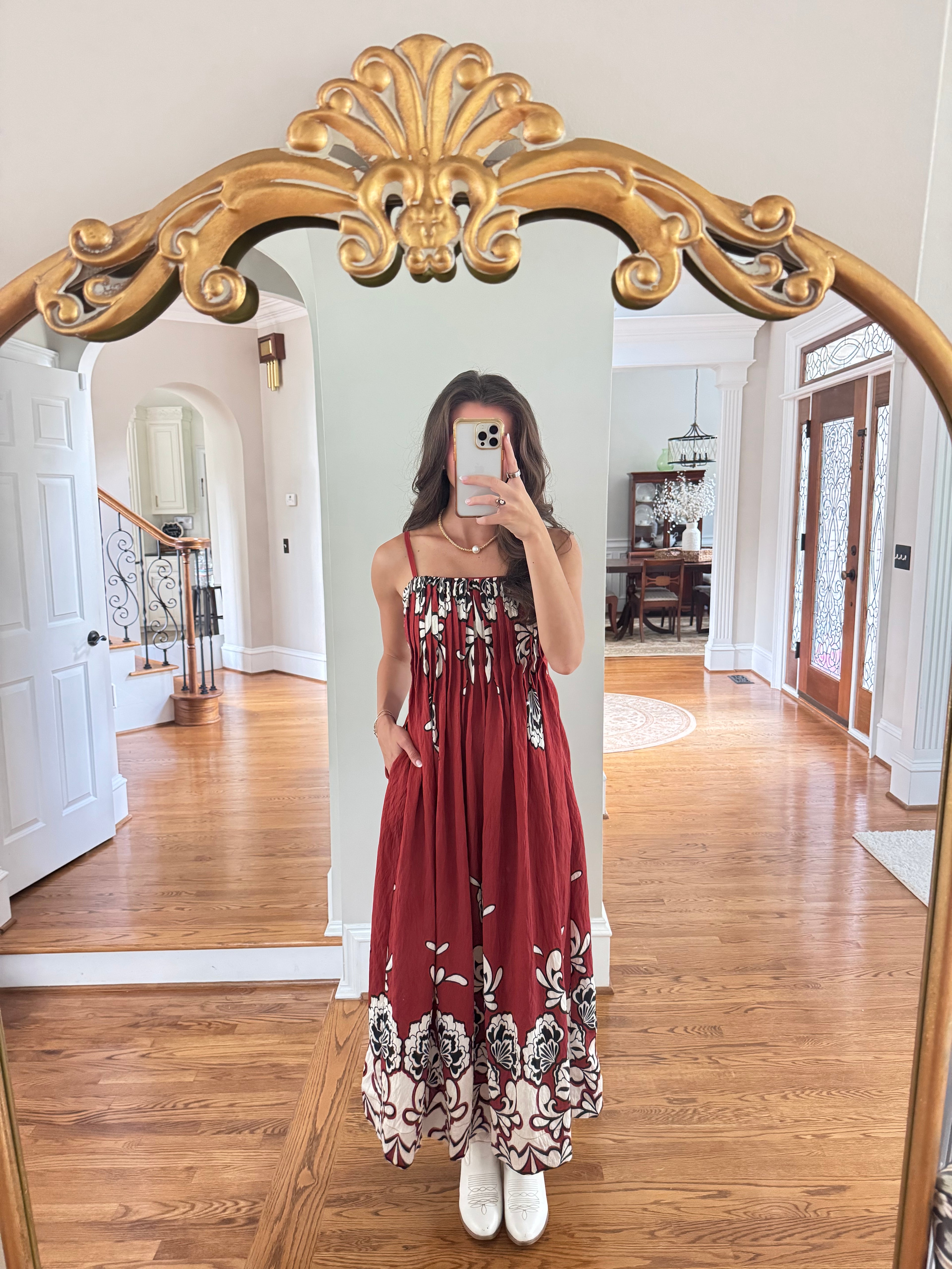 Carolina Walk Maxi Dress- Brick