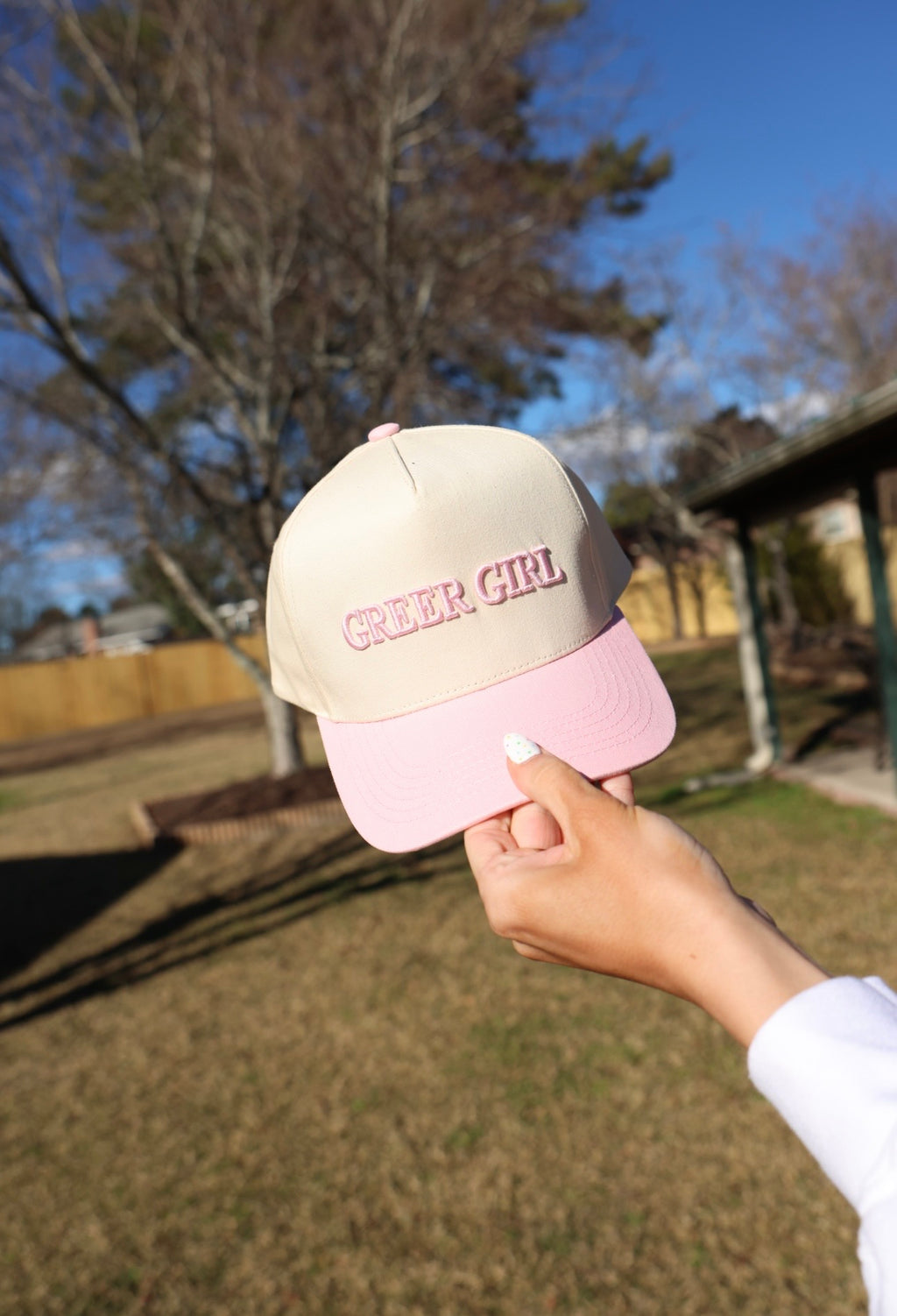 Greer Girl Hat- Cream/Pink