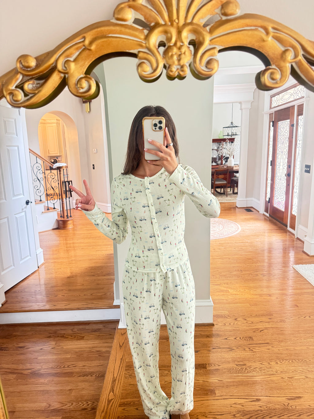 Mornings on the Green Pajama Bottom- Apple Green
