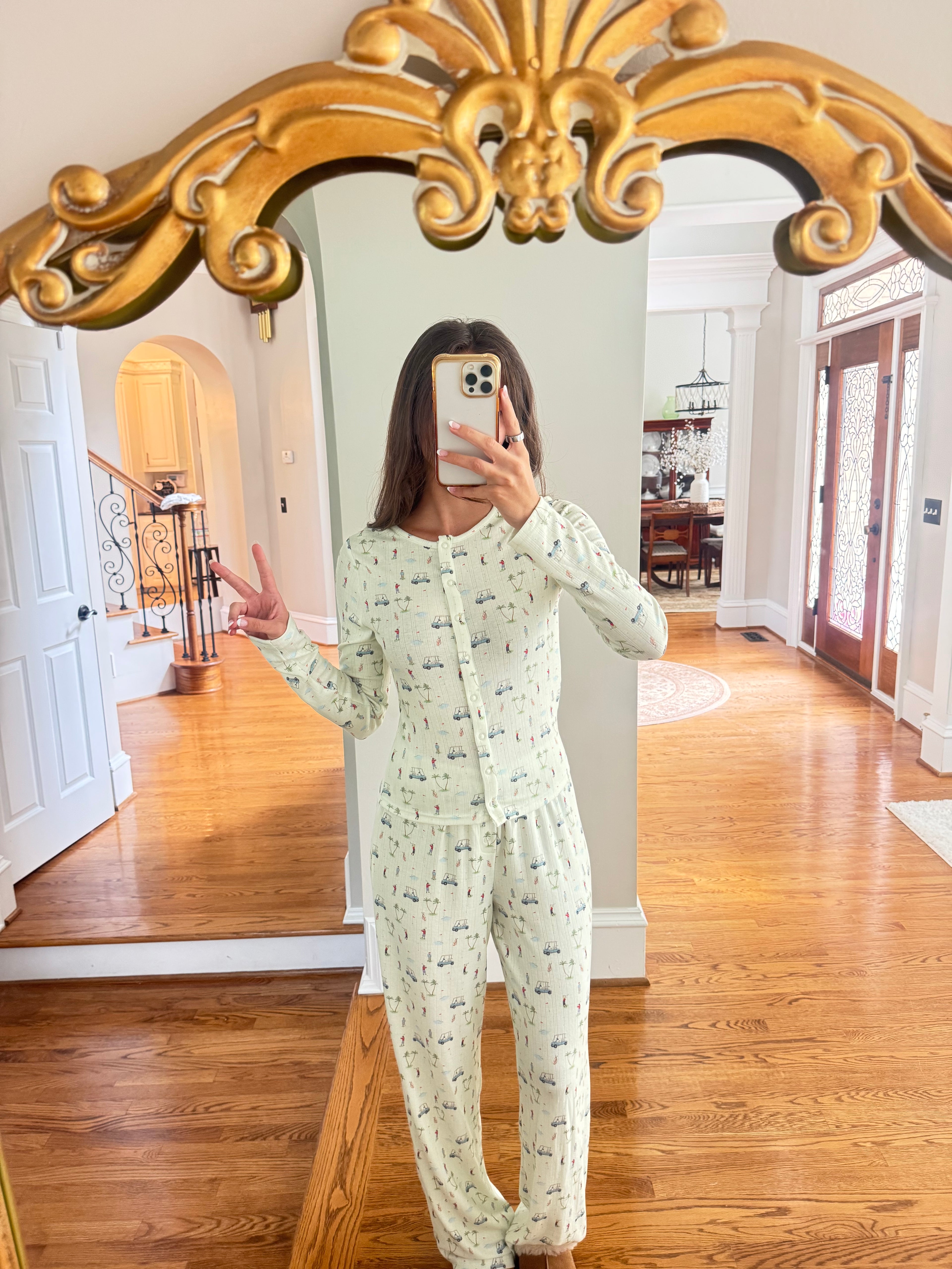 Mornings on the Green Pajama Bottom- Apple Green