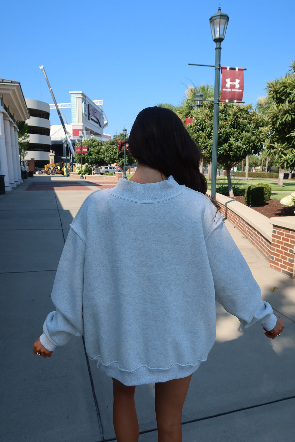 South Carolina/SC Reversible Sweatshirt- Ash Grey