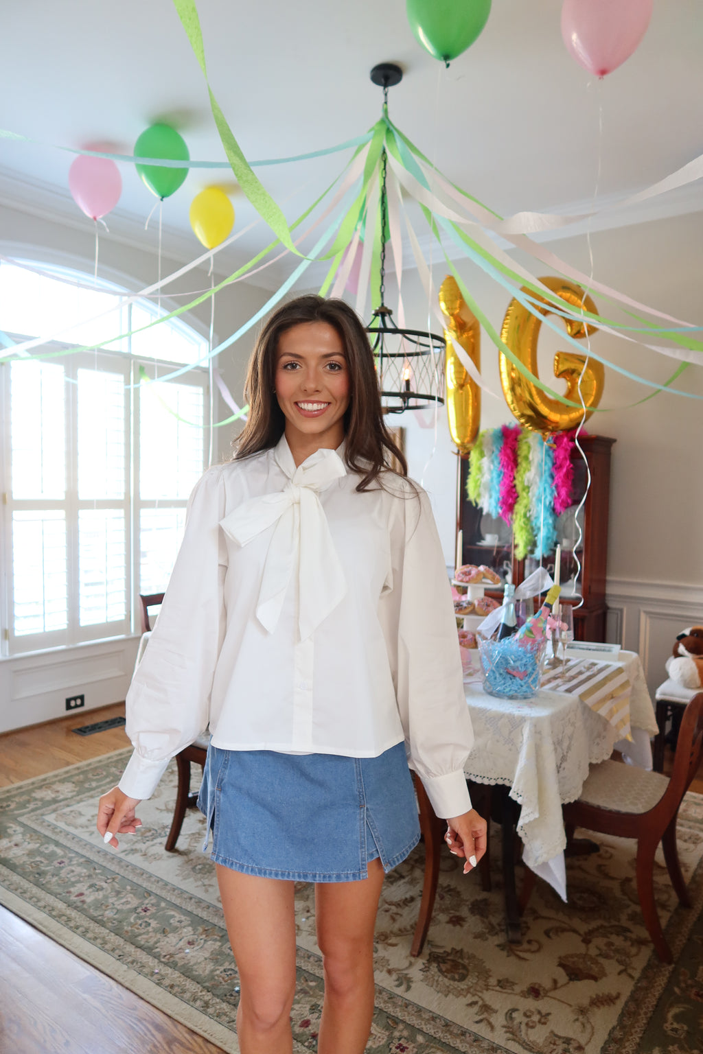 Bow Tie Blouse- White