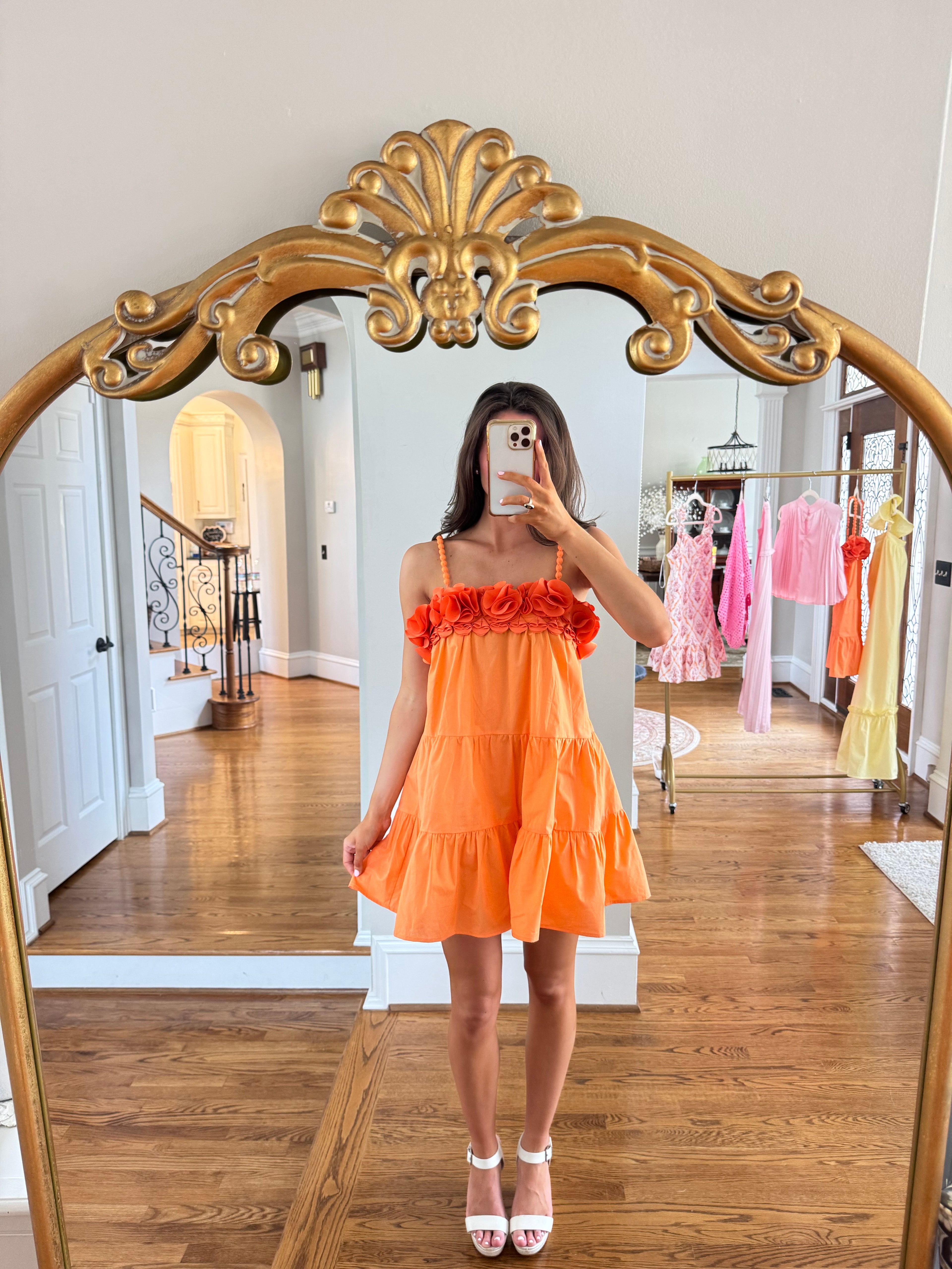 Sunset Spritz Romper- Papaya Orange