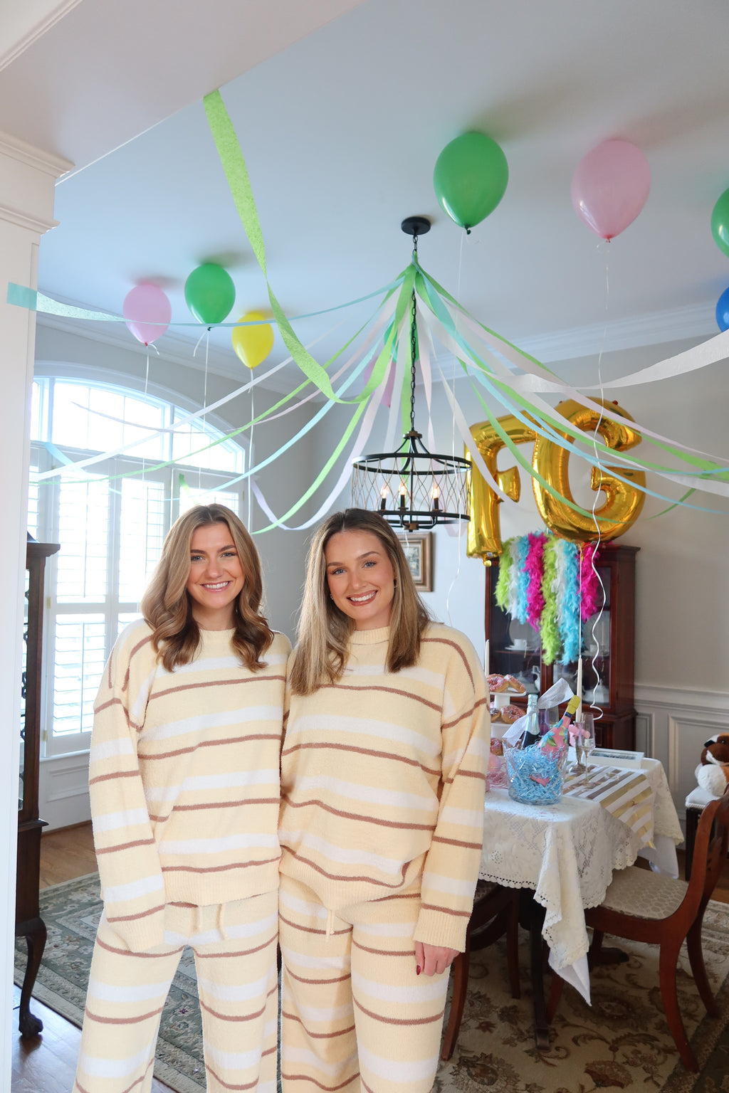 Sister Stripe Set- Yellow/Cream