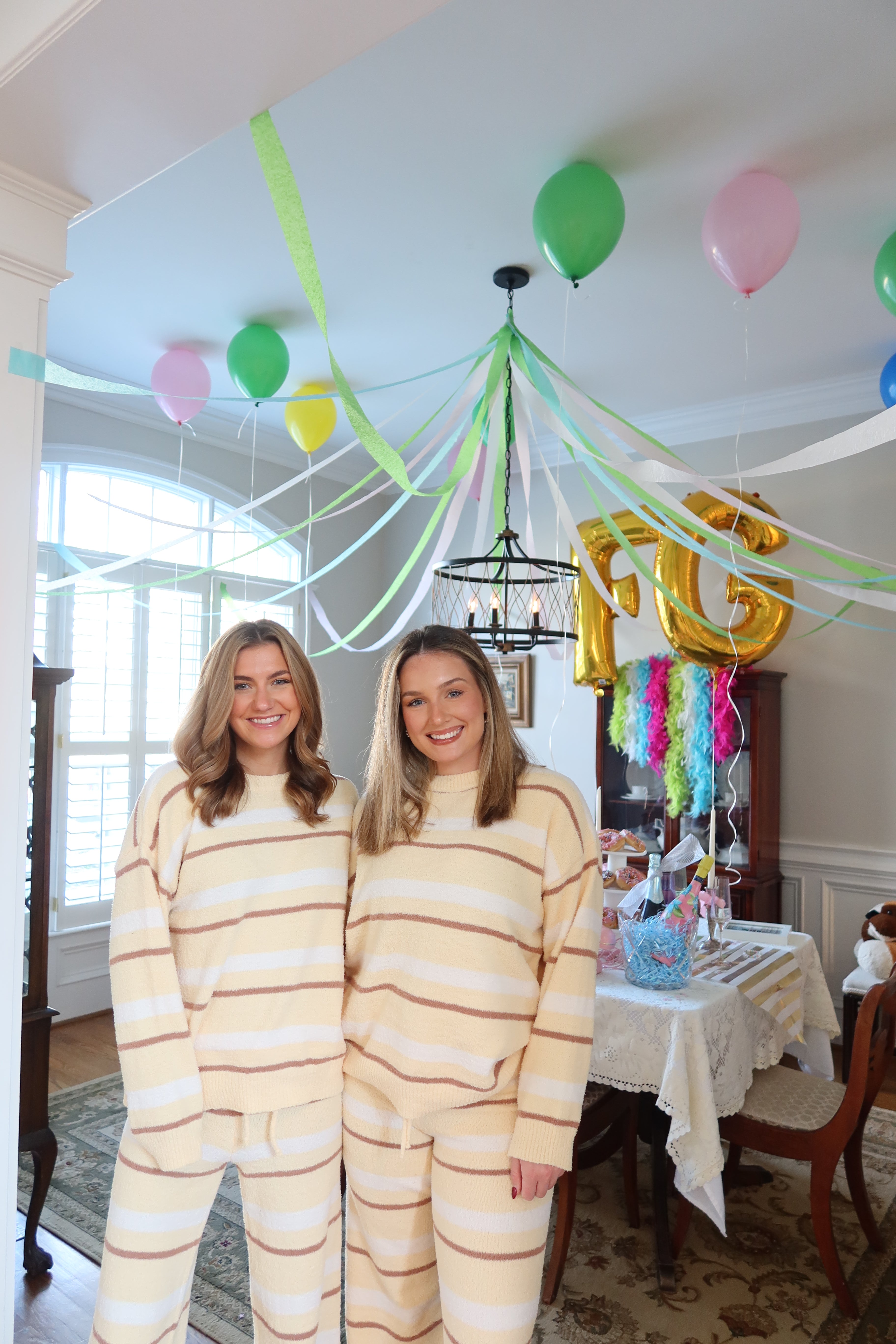 Sister Stripe Set- Yellow/Cream