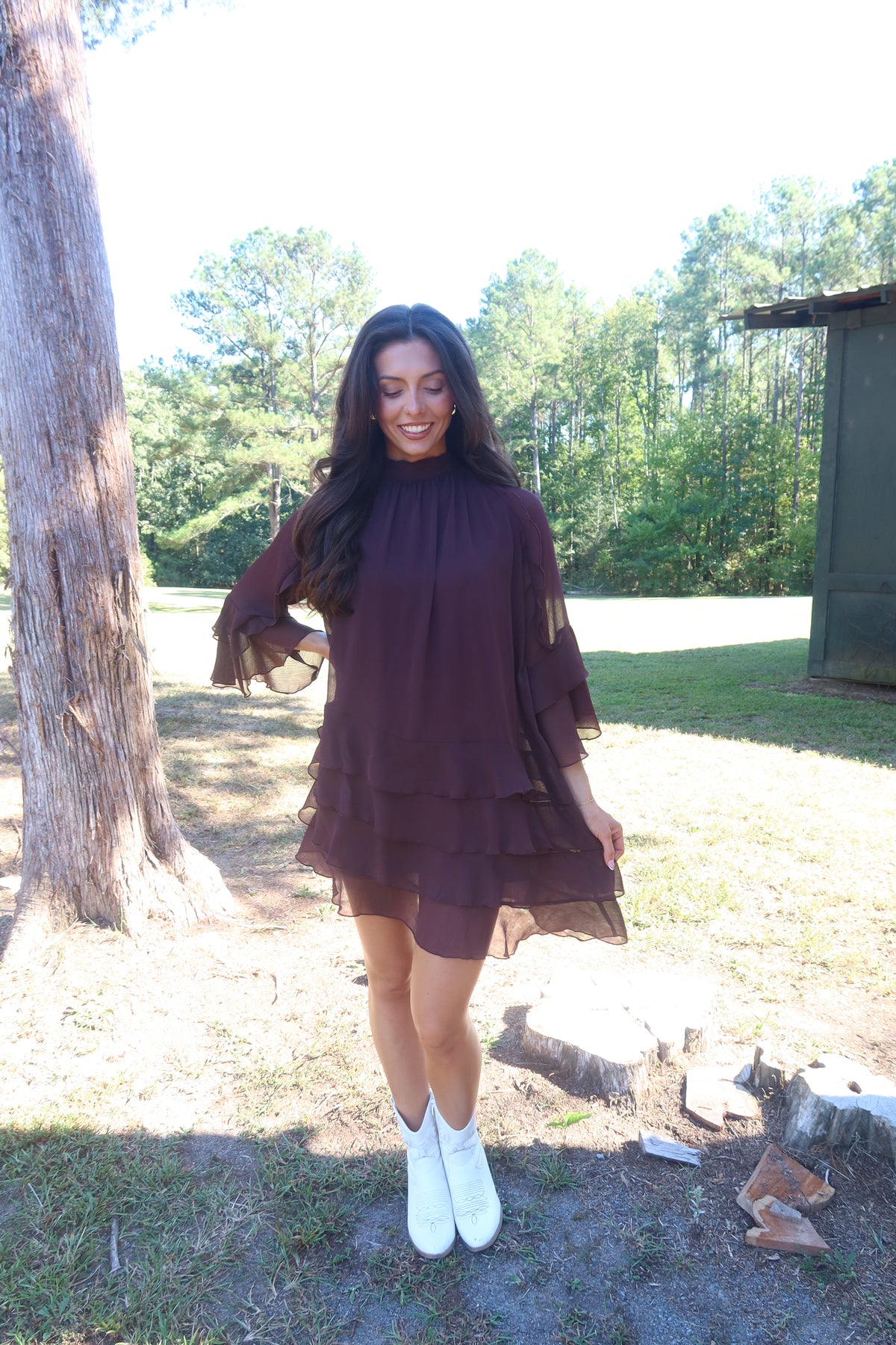 Choosin' Texas Mini Dress- Brown