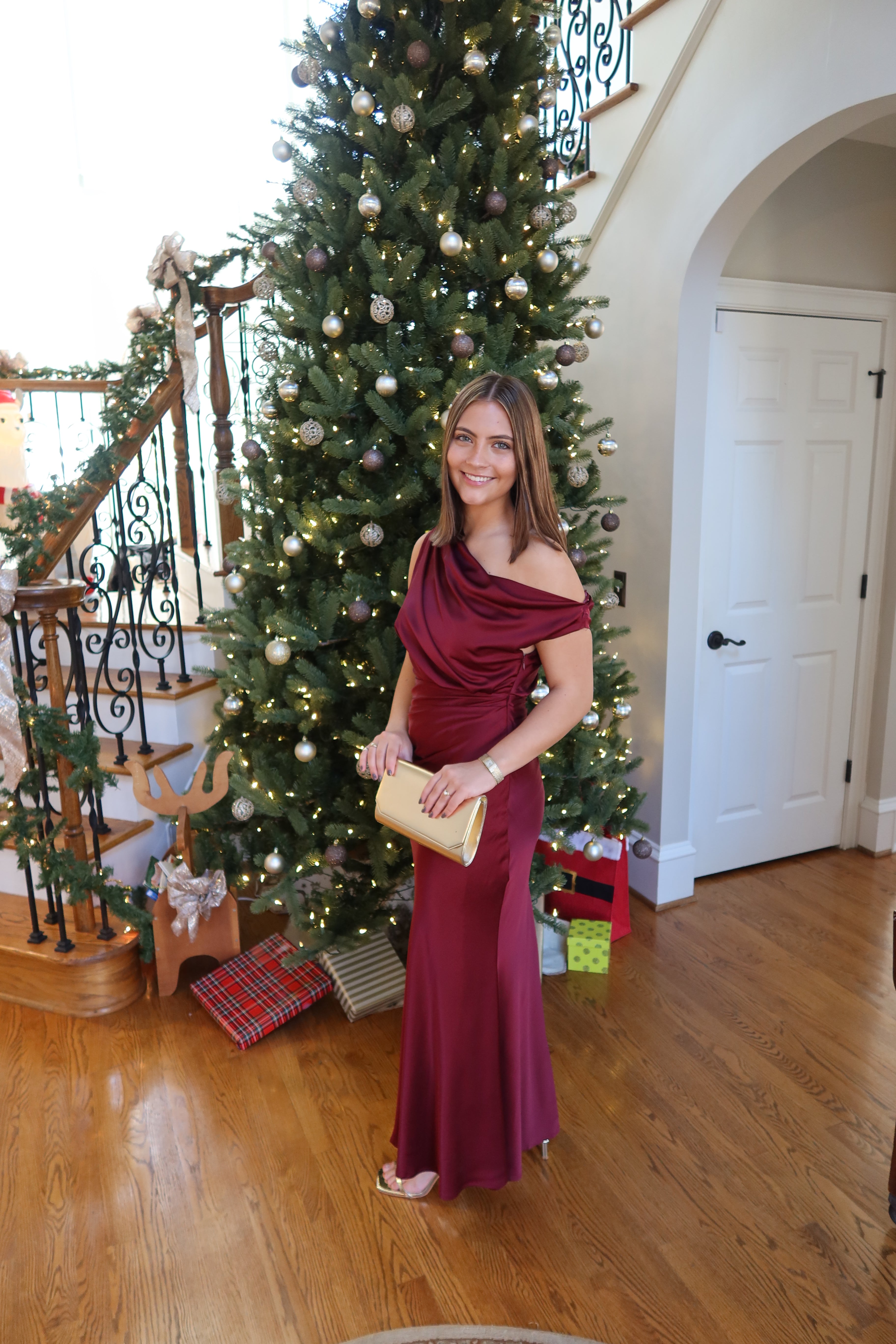 Selena One Shoulder Maxi Dress- Wine