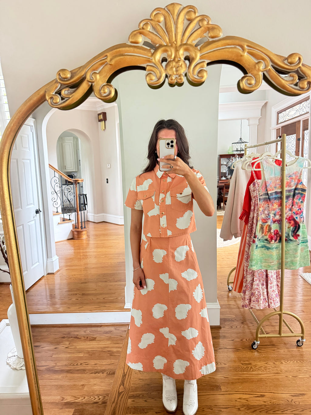 Cowbell Cutie Set- Orange/White