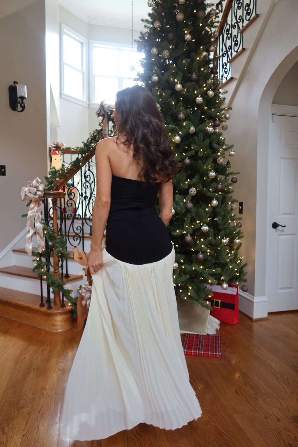 Serena Drop Waist Maxi Dress- Black/Cream