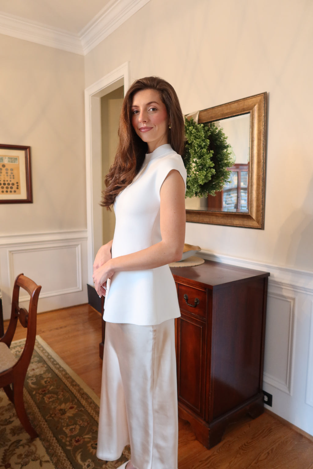 Pearl Peplum Sweater- Ivory