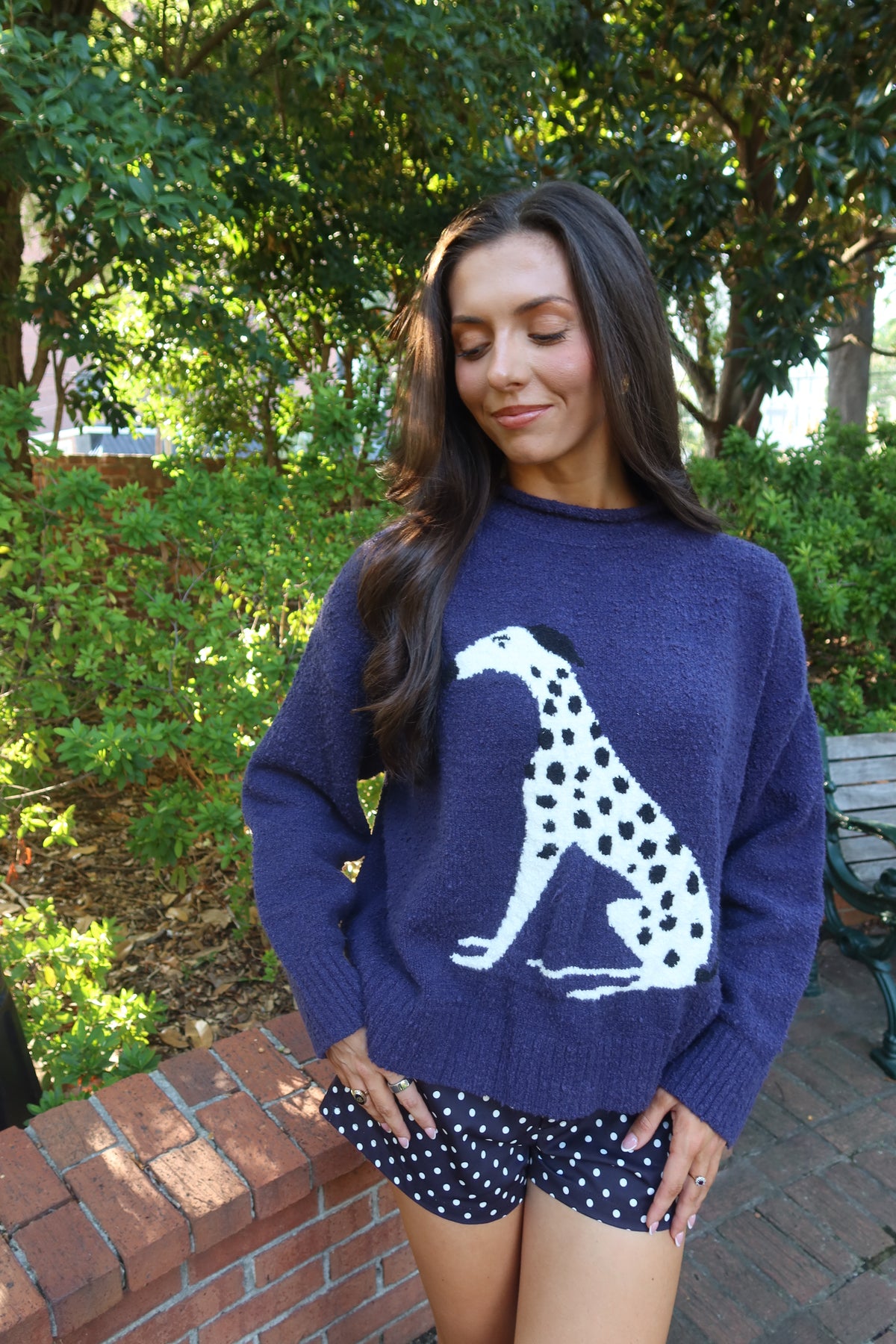 Dolly Dalmatian Sweater- Navy