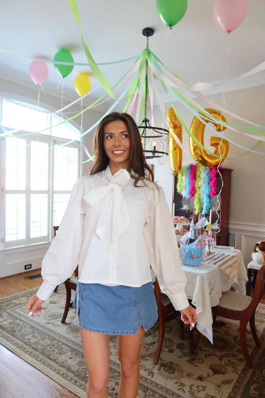 Bow Tie Blouse- White