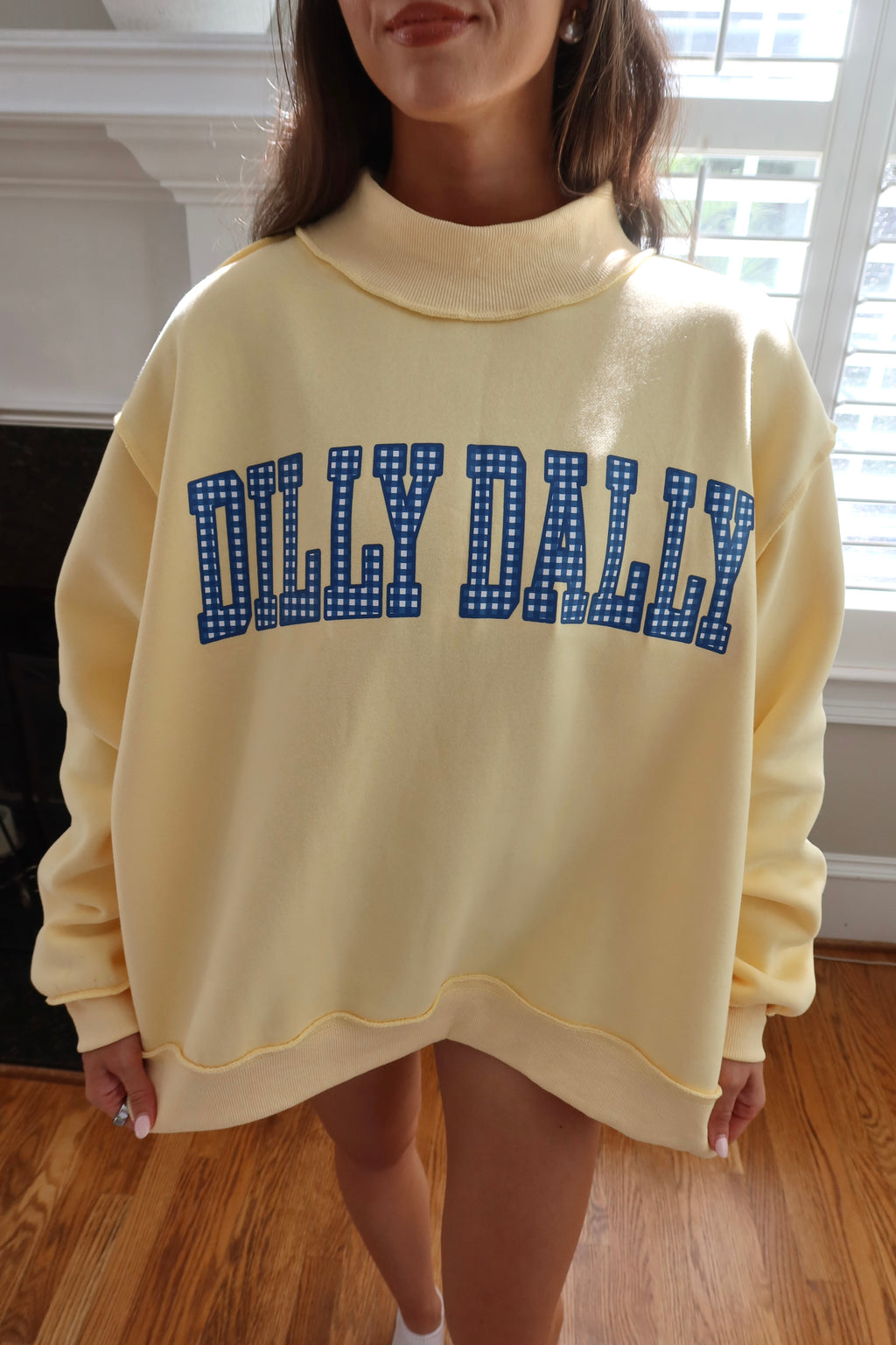 Dilly Dally/Lolly Gag Reversible Sweatshirt- Butter Yellow