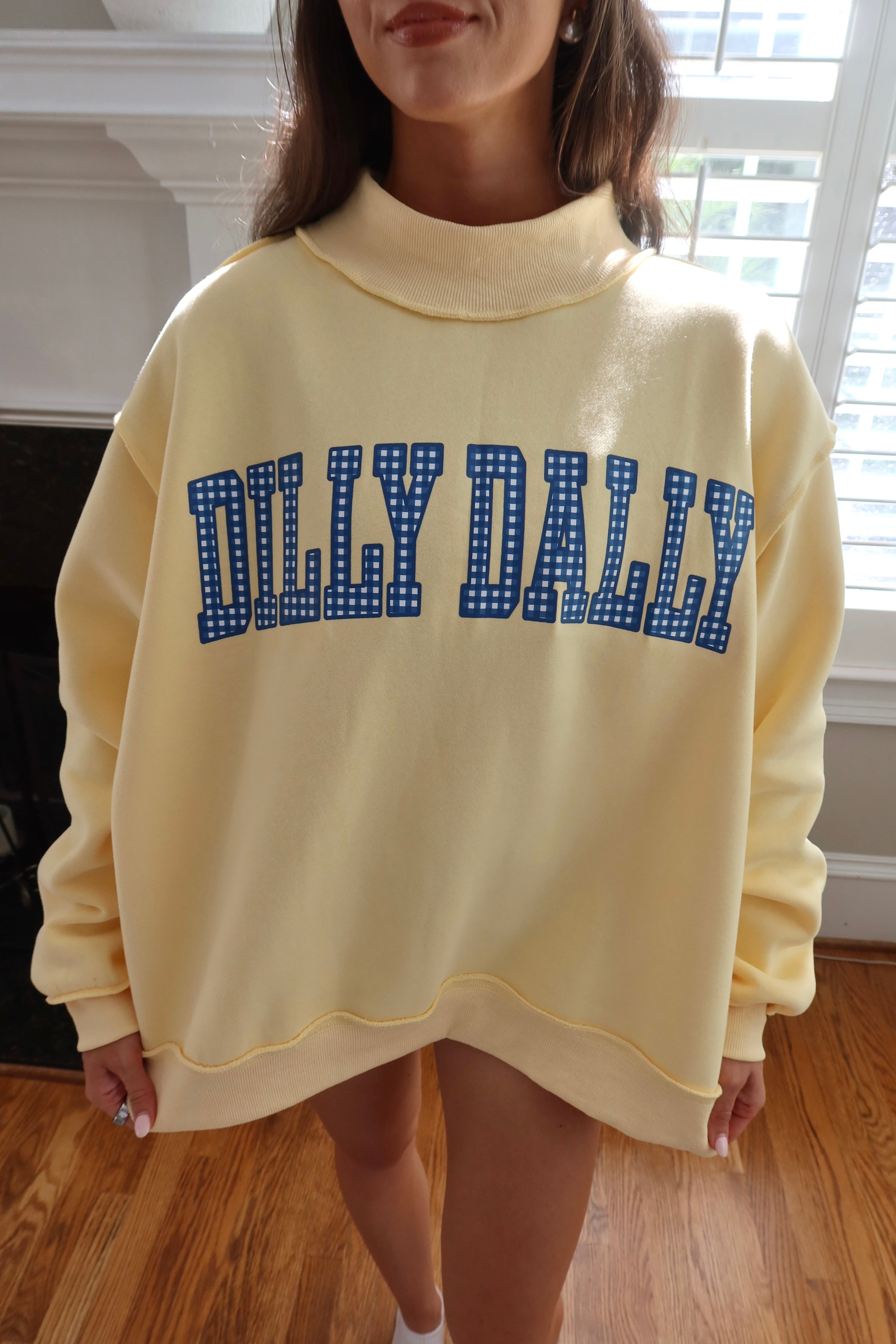 Dilly Dally/Lolly Gag Reversible Sweatshirt- Butter Yellow