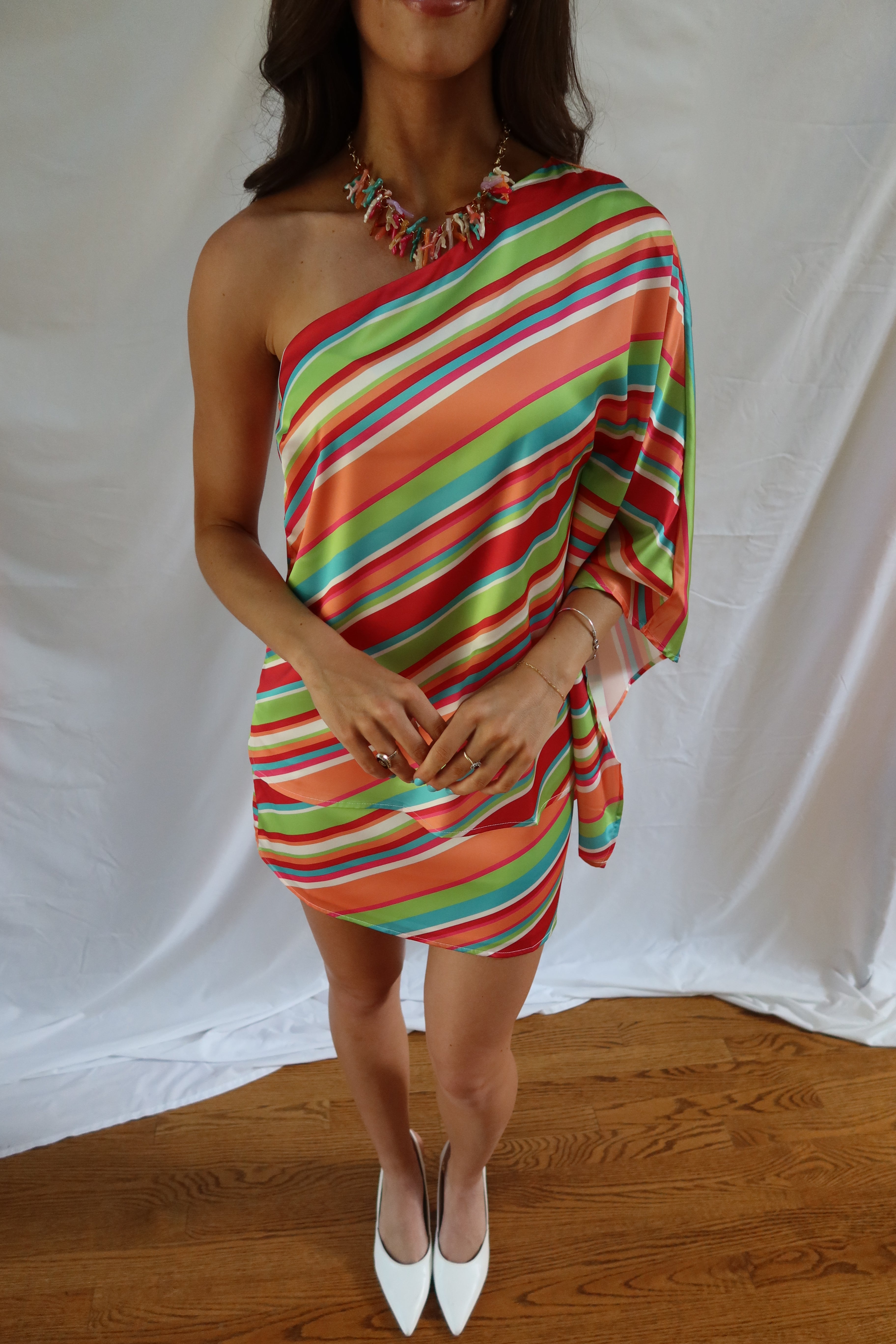 Island Time Mini Skirt- Multi Stripe