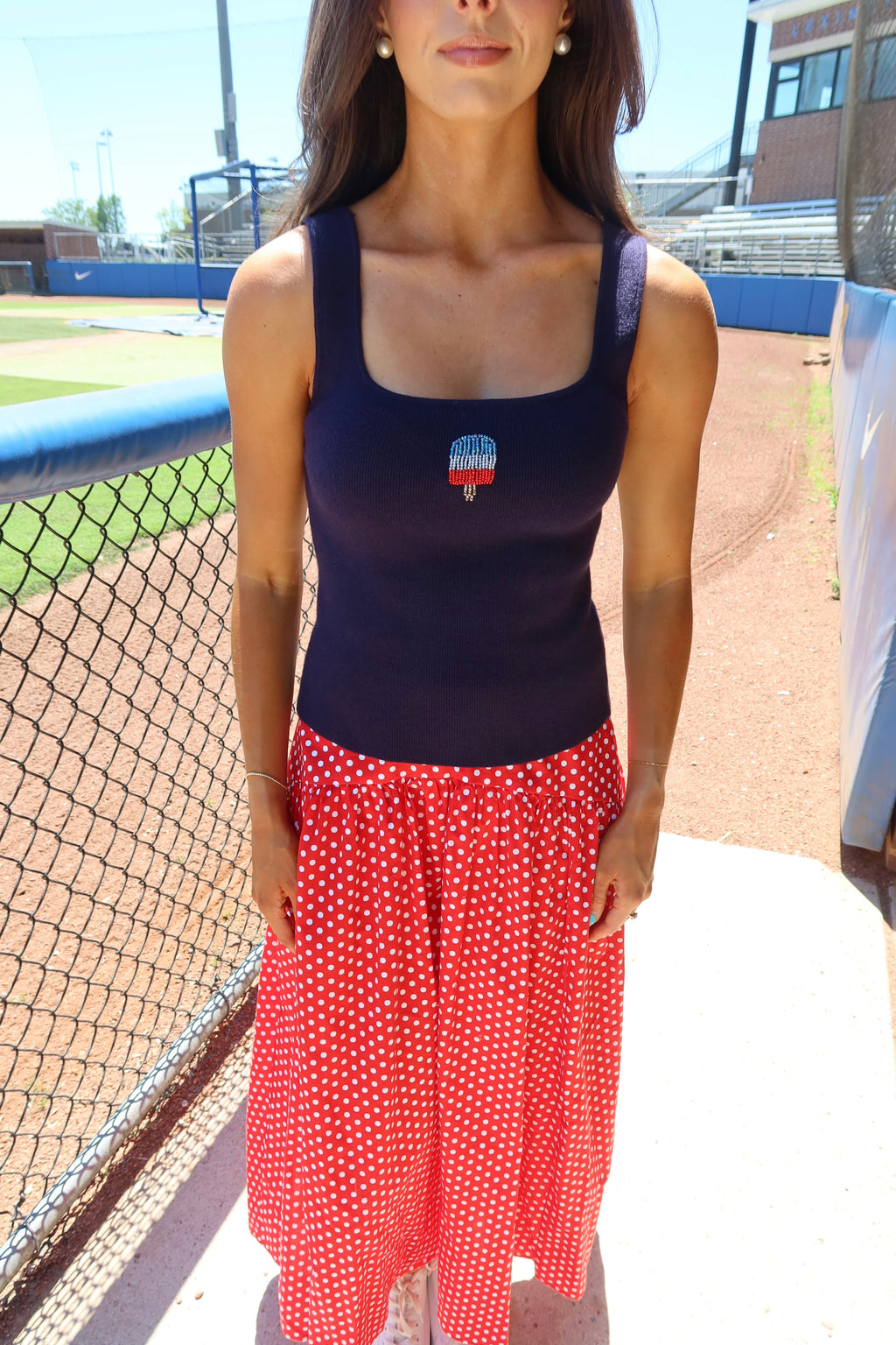 Sweet Summertime Popsicle Top- Navy
