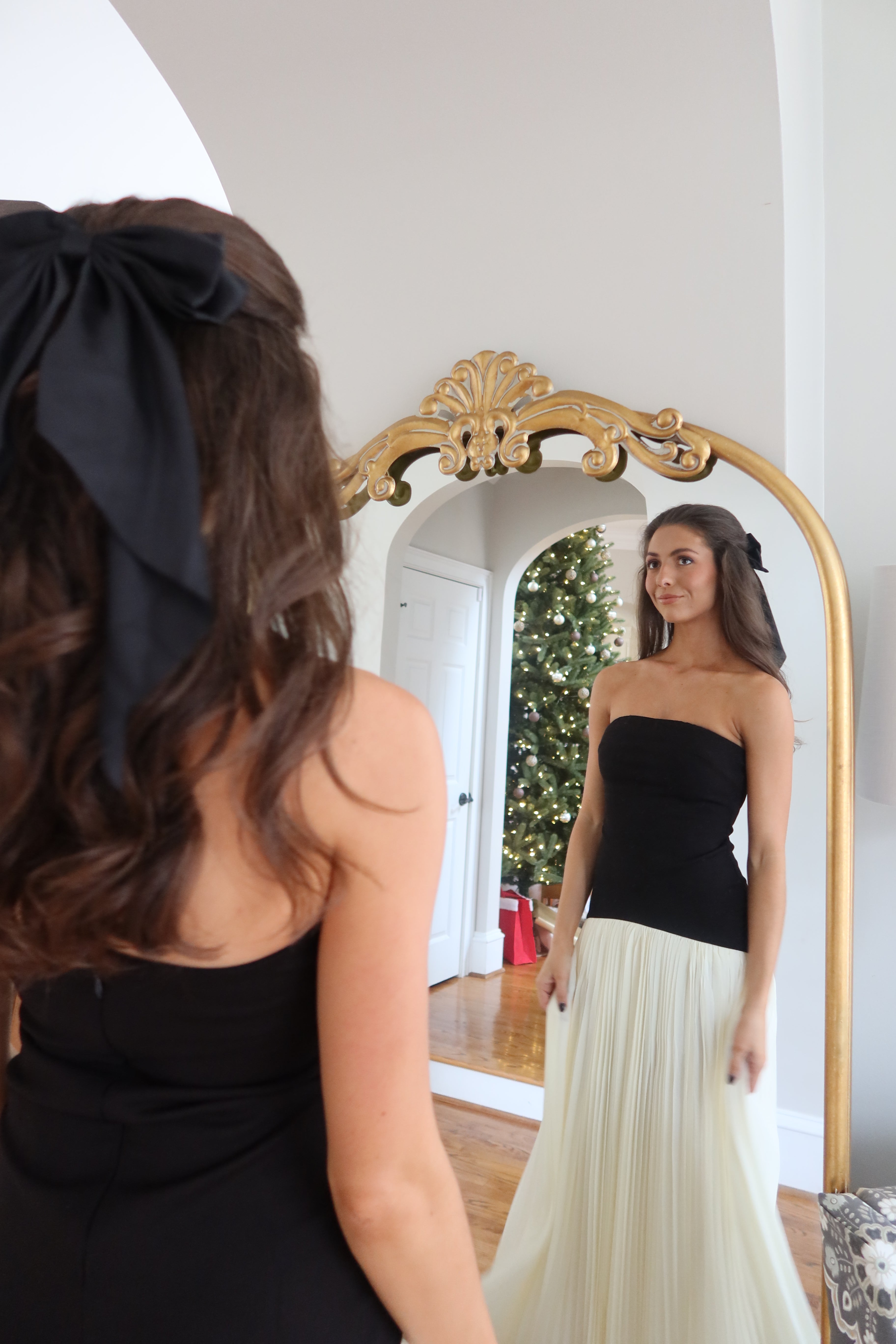 Serena Drop Waist Maxi Dress- Black/Cream