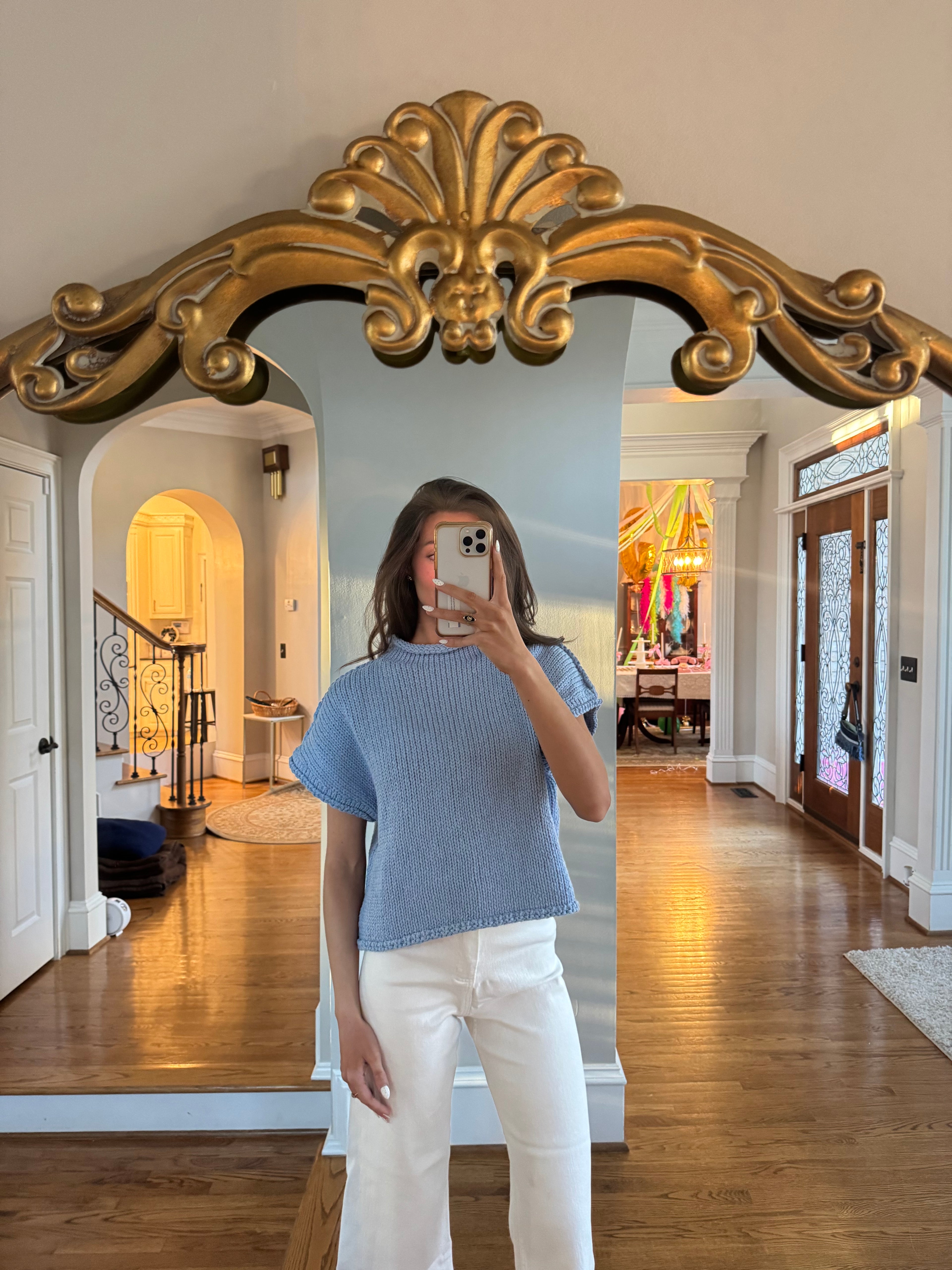 Mallory Chunky Knit Sweater- Sky Blue
