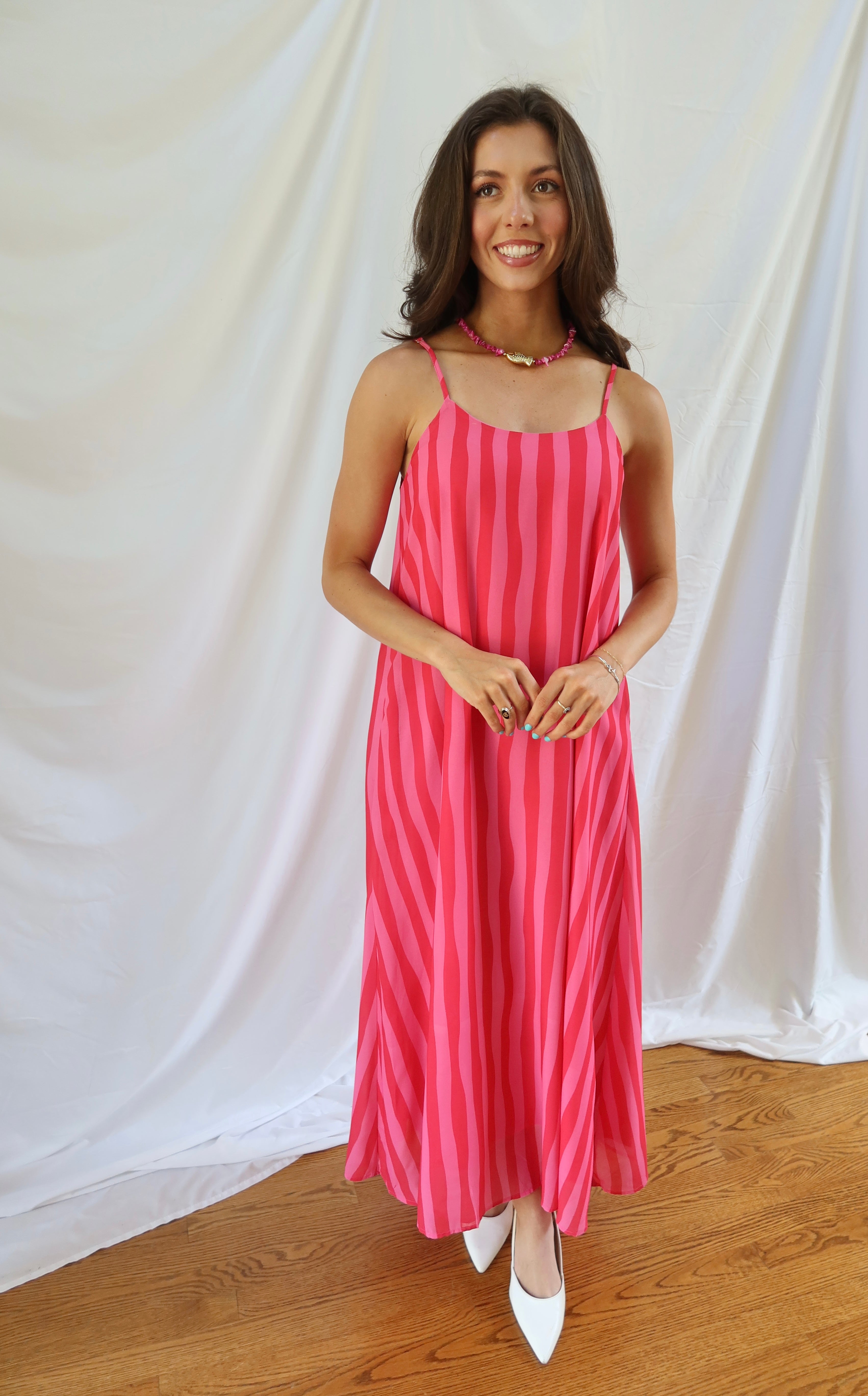 Sangria Sunset Maxi Dress- Red/Pink