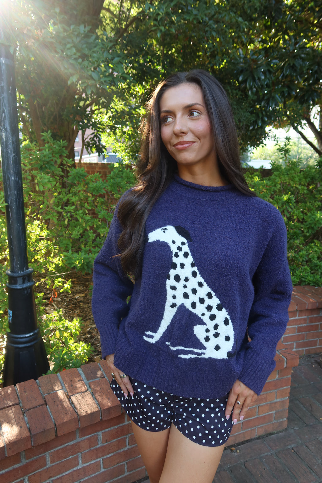 Dolly Dalmatian Sweater- Navy