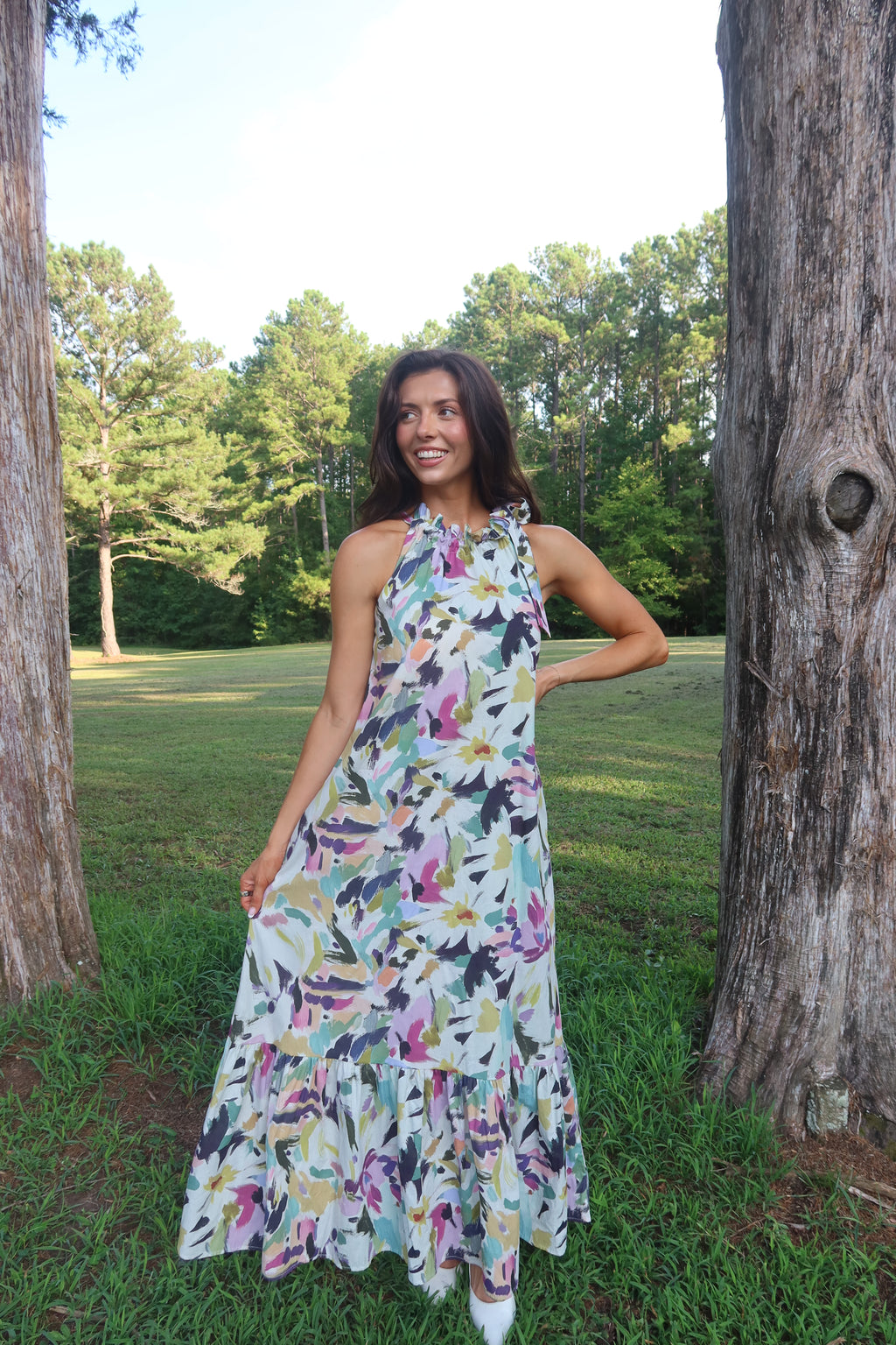 Painted Garden Maxi Dress- Multi
