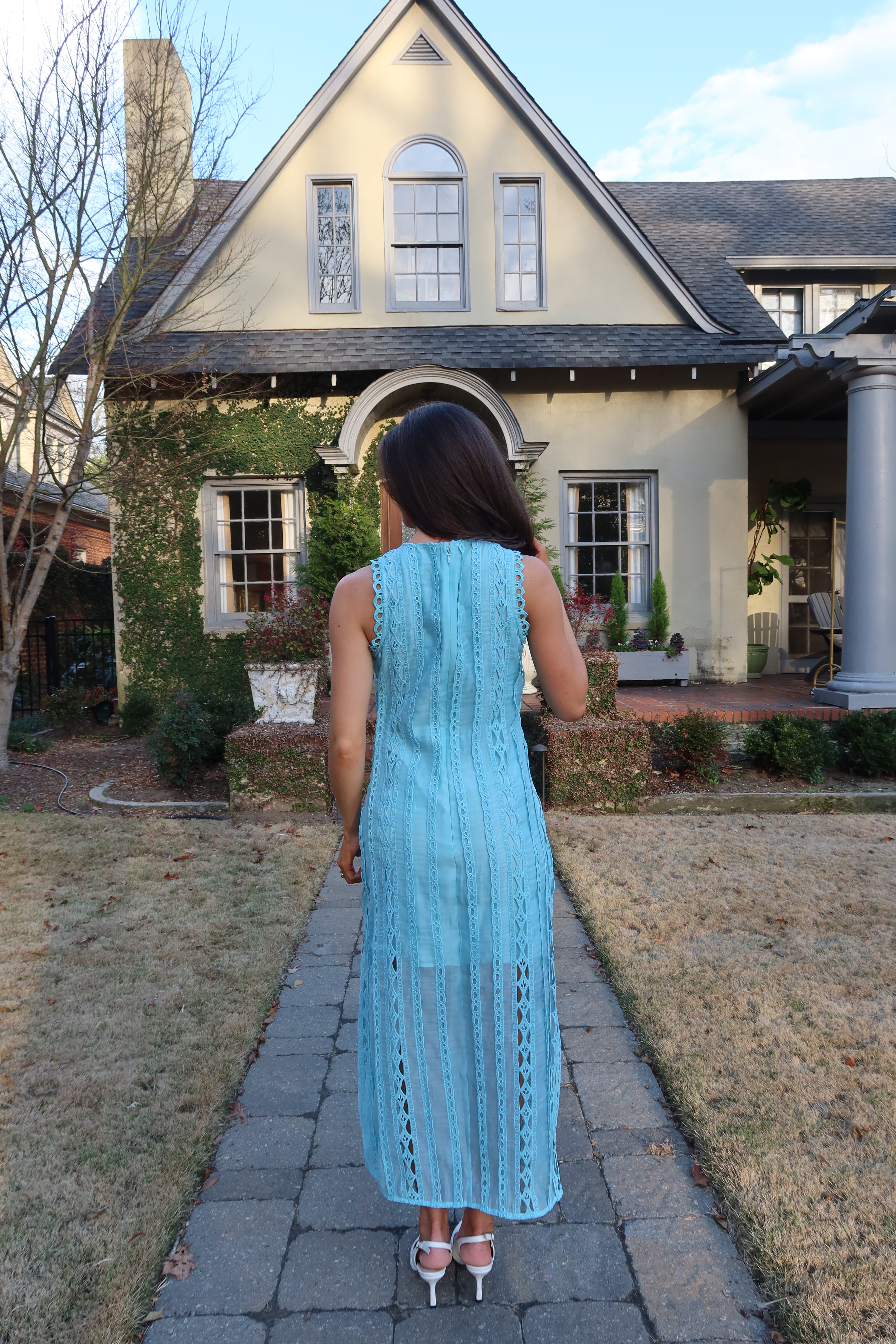 Tea at the Terrace Midi Dress- Sky Blue