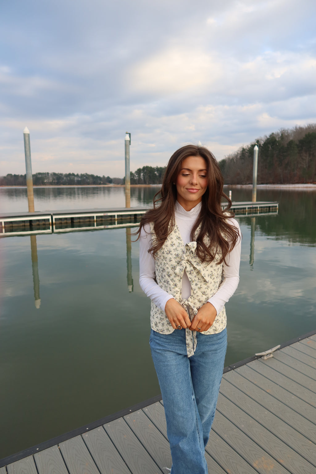 Delilah Quilted Vest- Cream