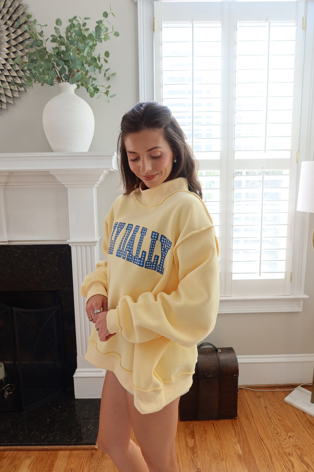 Dilly Dally/Lolly Gag Reversible Sweatshirt- Butter Yellow