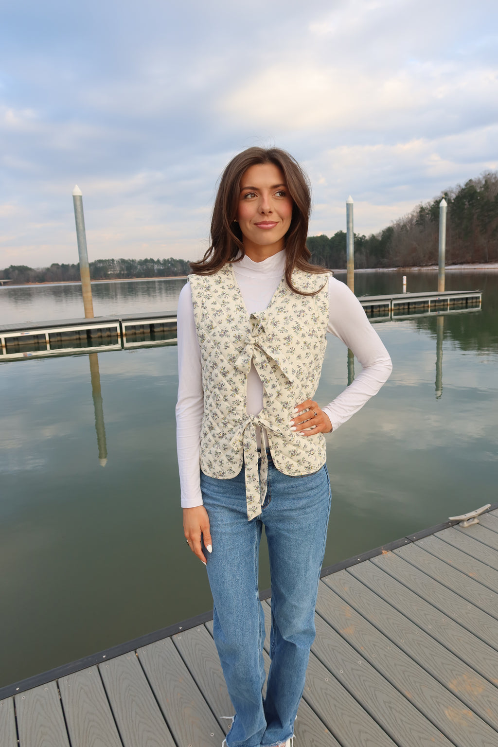 Delilah Quilted Vest- Cream