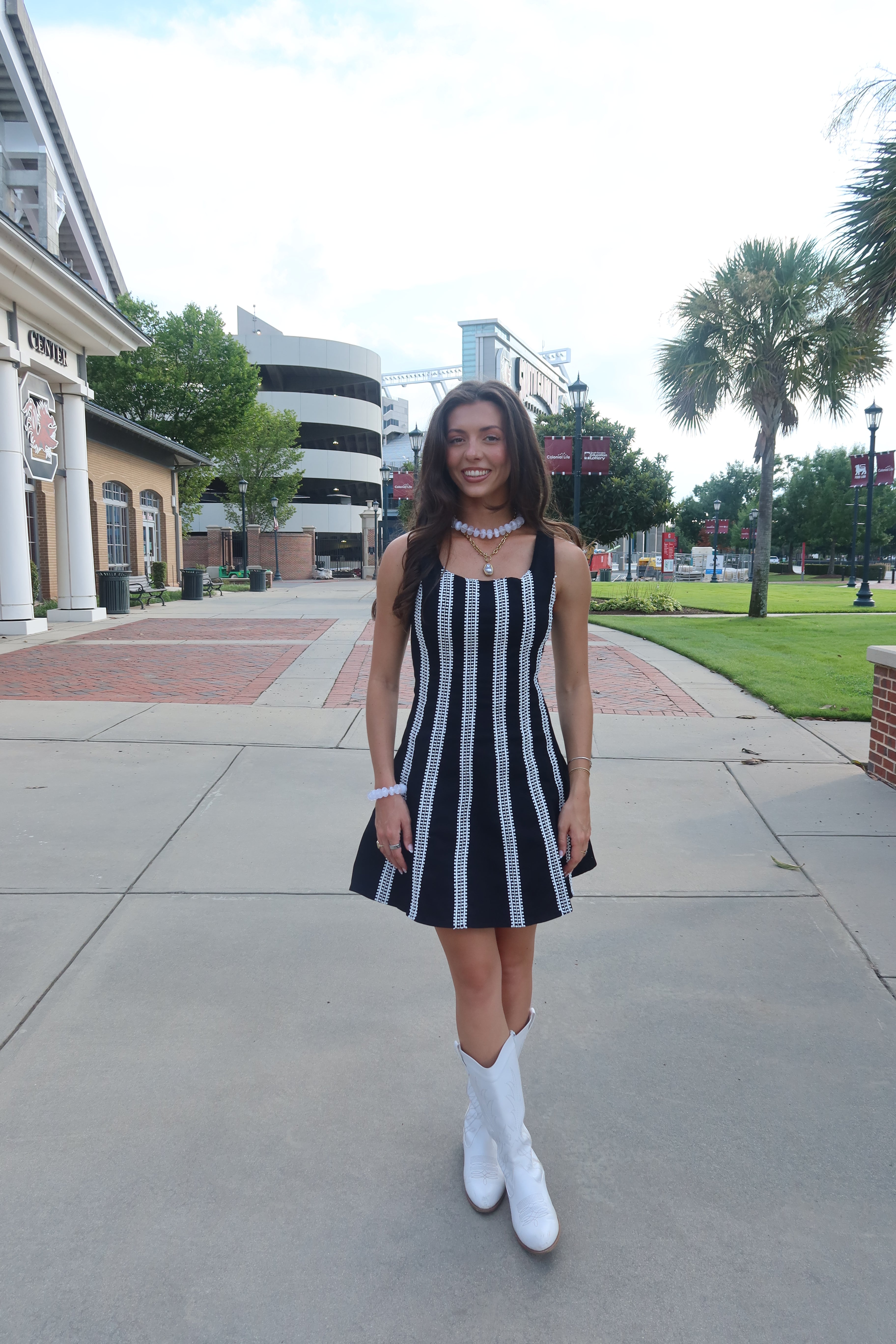 Saturday Mini Dress- Black/White