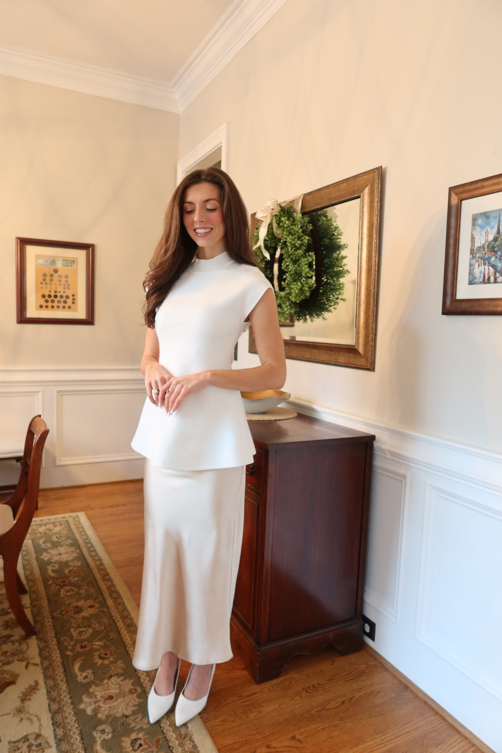 Pearl Peplum Sweater- Ivory