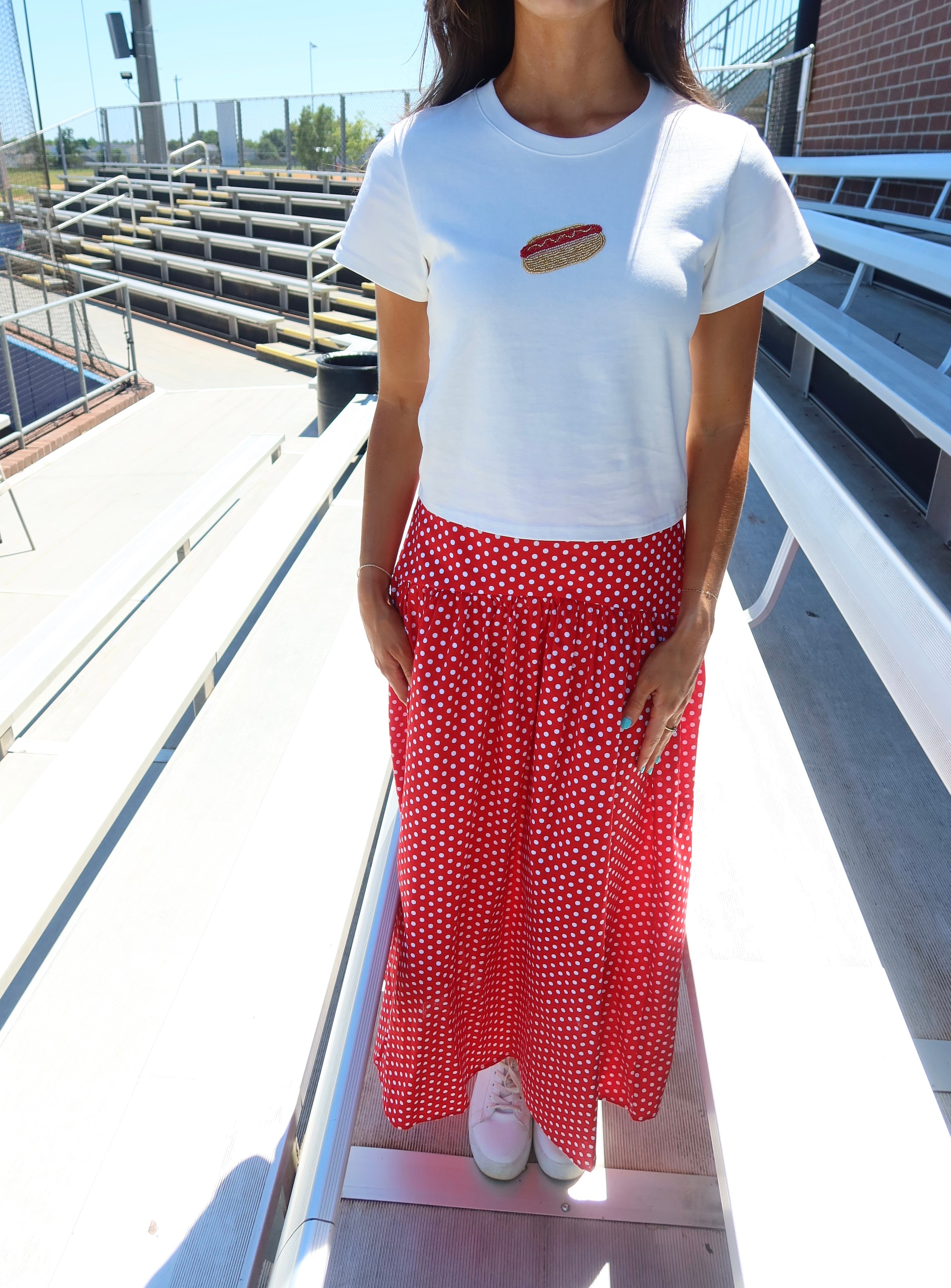 Ballpark Baby Tee- White