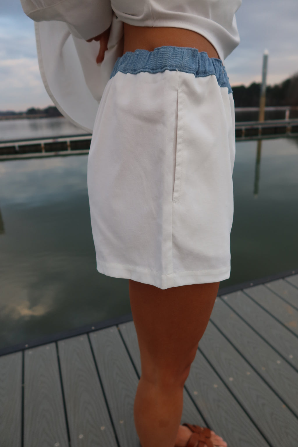 Sail Away Set Shorts- Off White