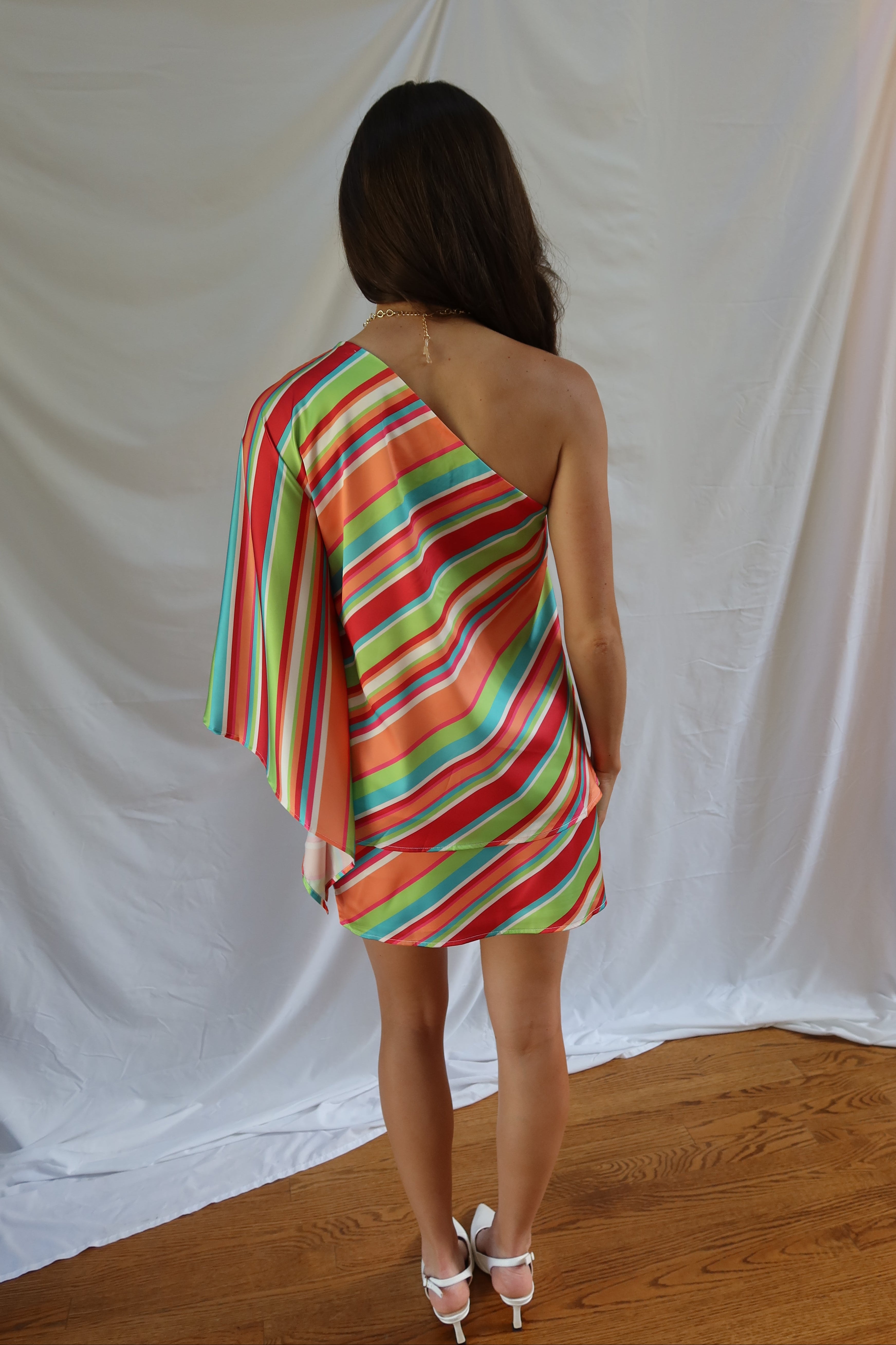 Island Time Mini Skirt- Multi Stripe