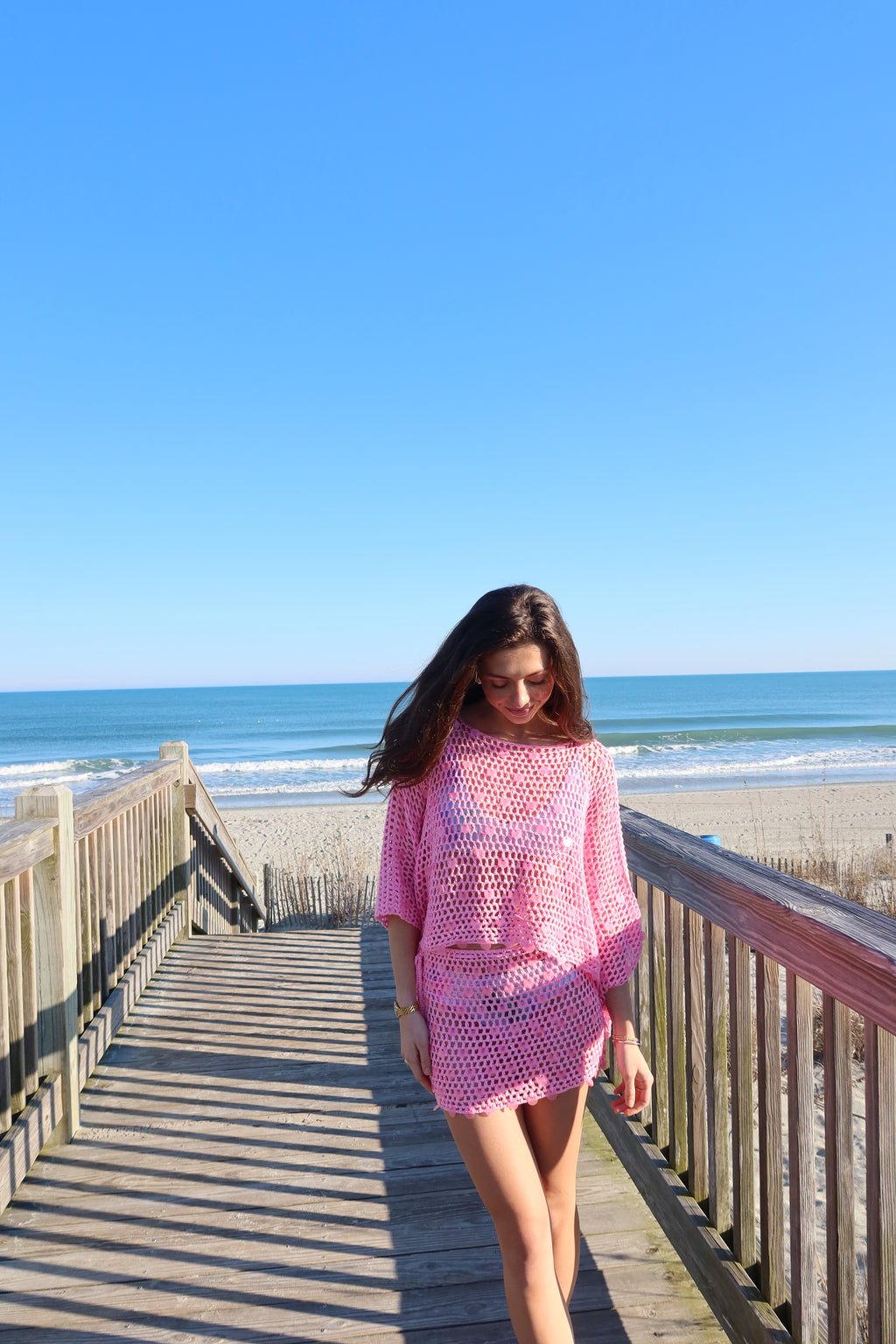 Pink Paradise Sequin Set Top- Pink