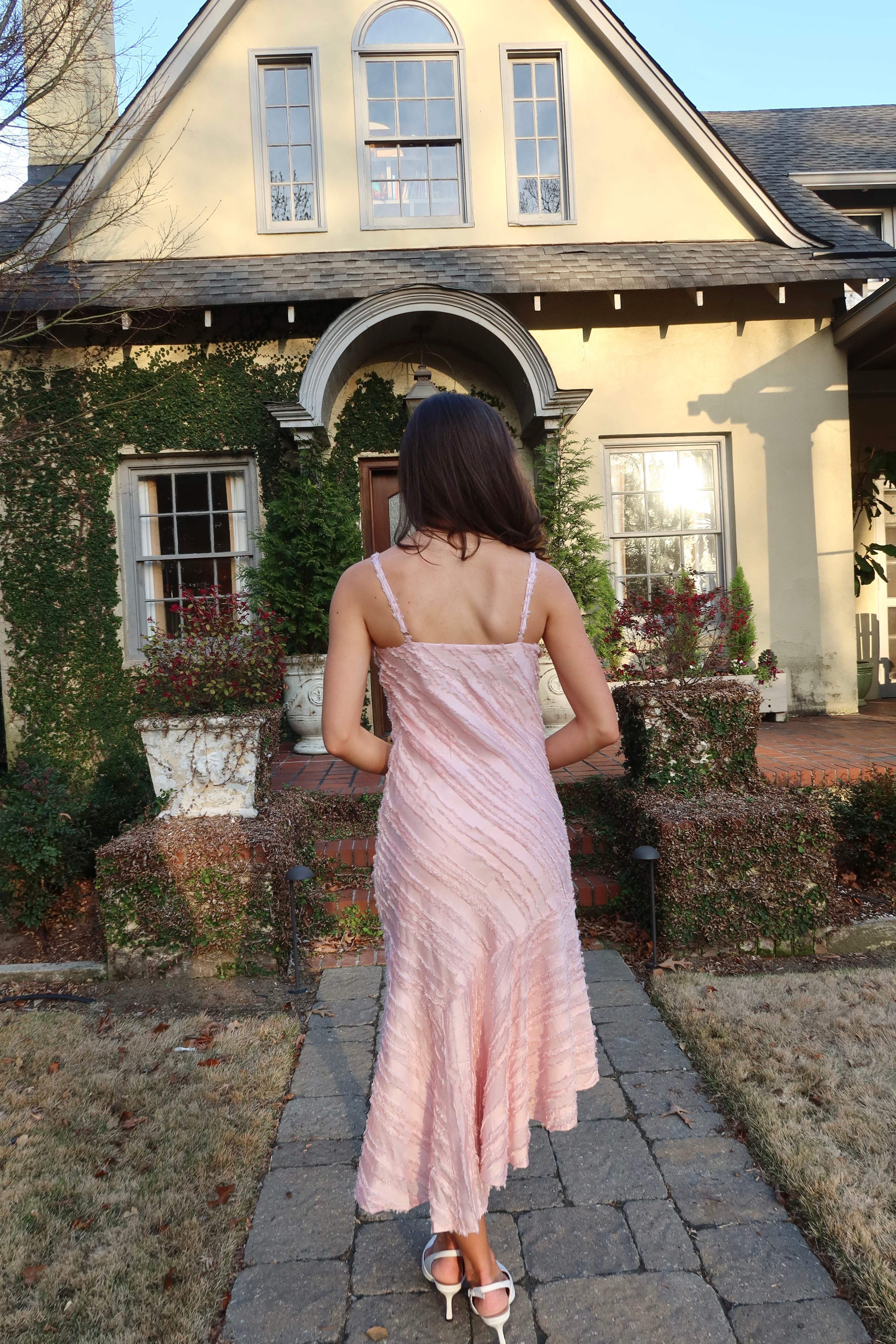 Garden Party Waltz Midi Dress- Rose Pink