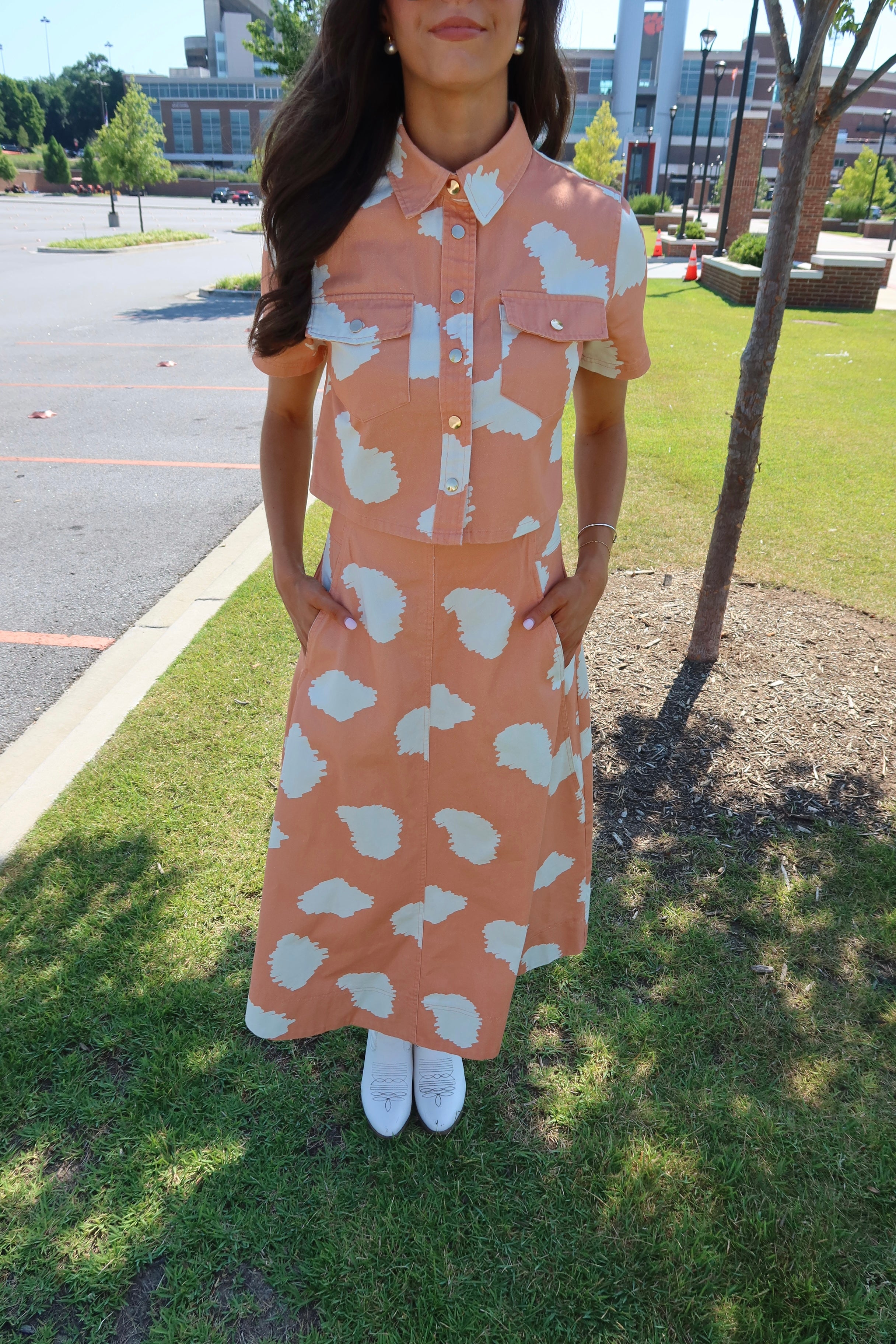 Cowbell Cutie Set- Orange/White