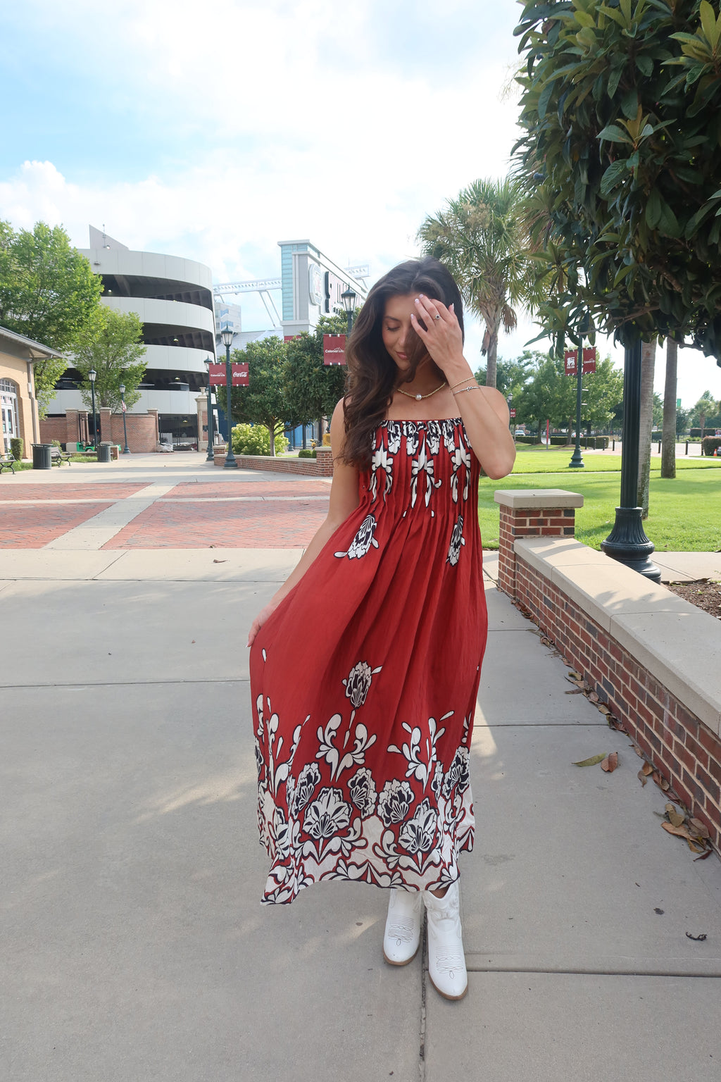 Carolina Walk Maxi Dress- Brick