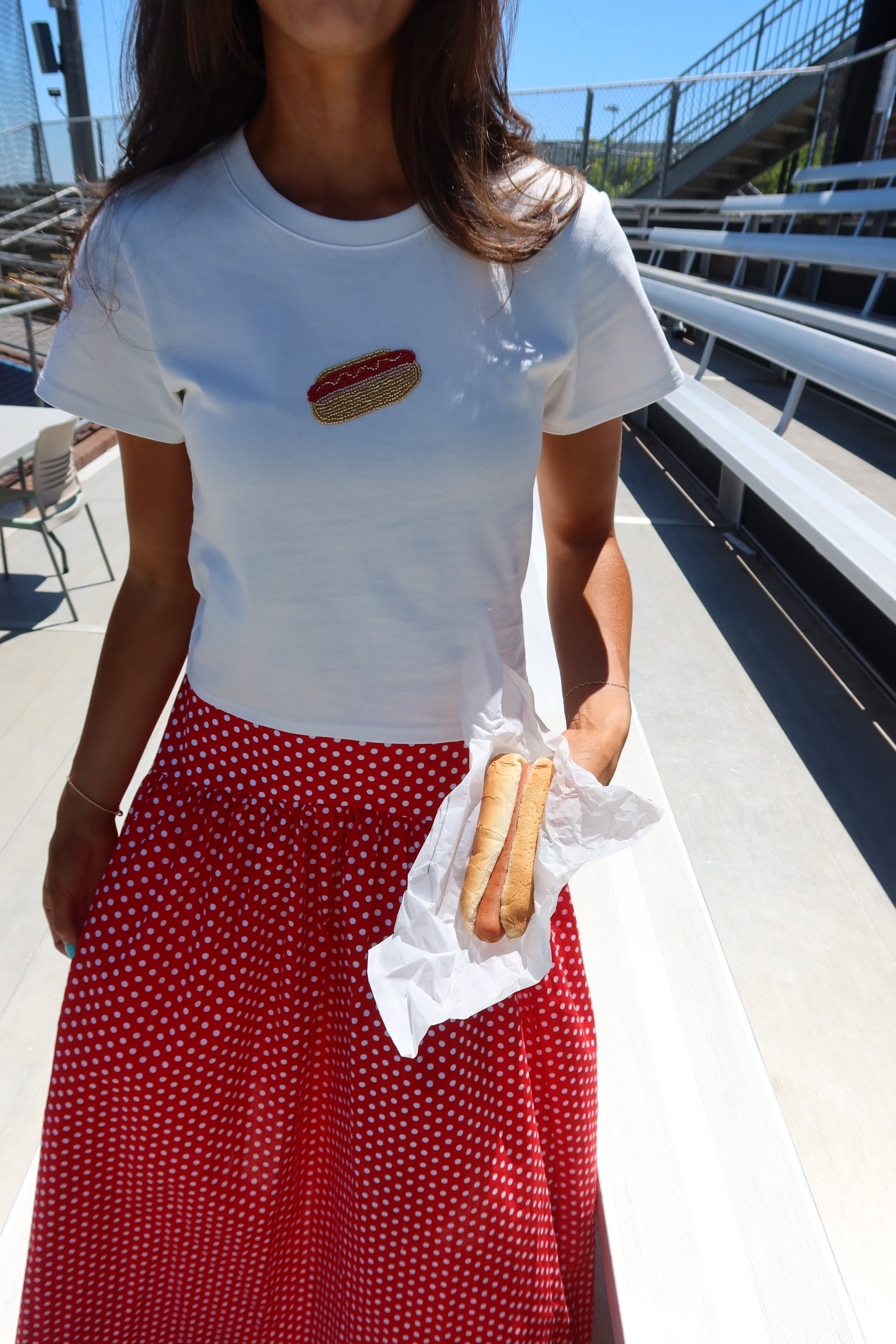 Ballpark Baby Tee- White