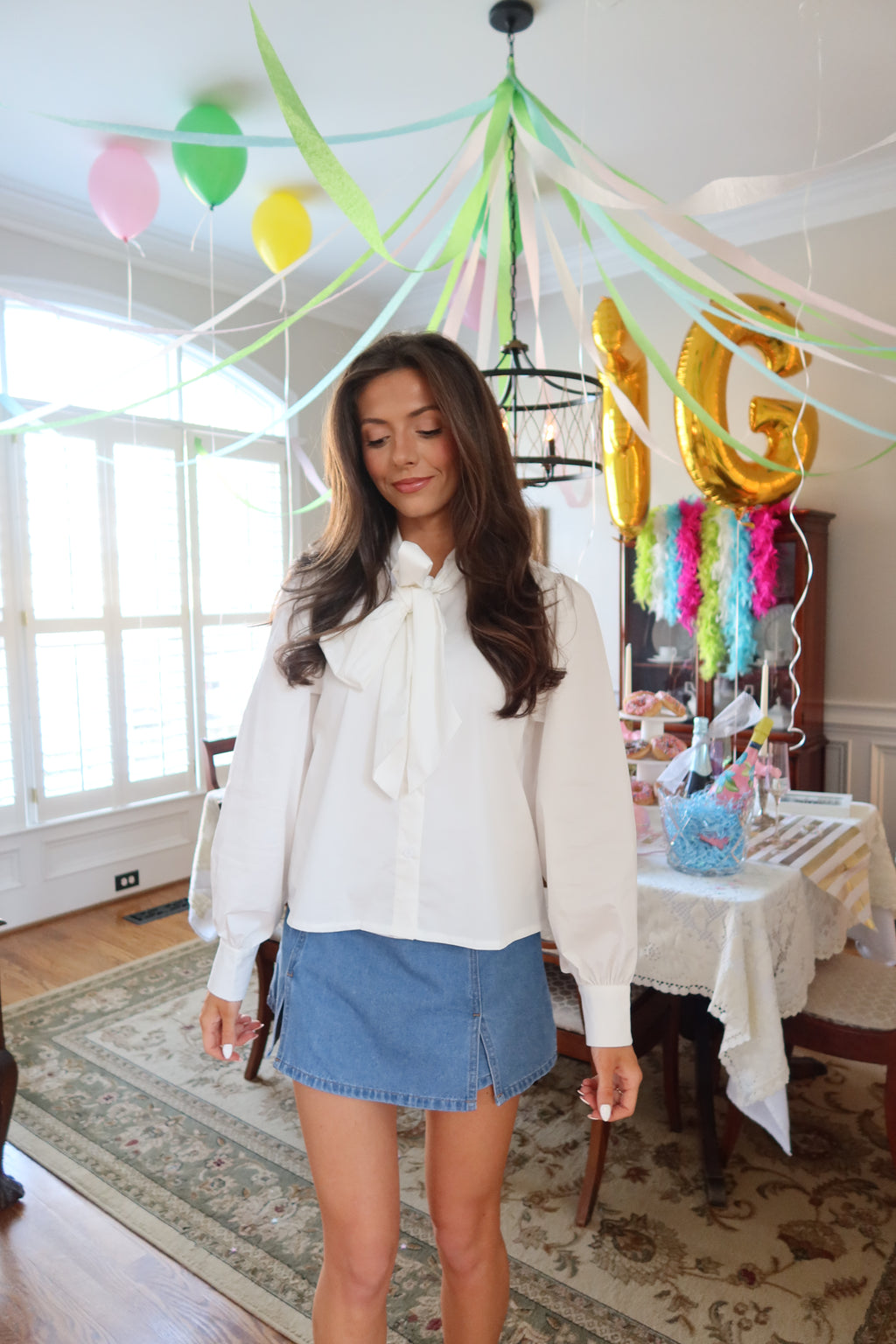 Bow Tie Blouse- White
