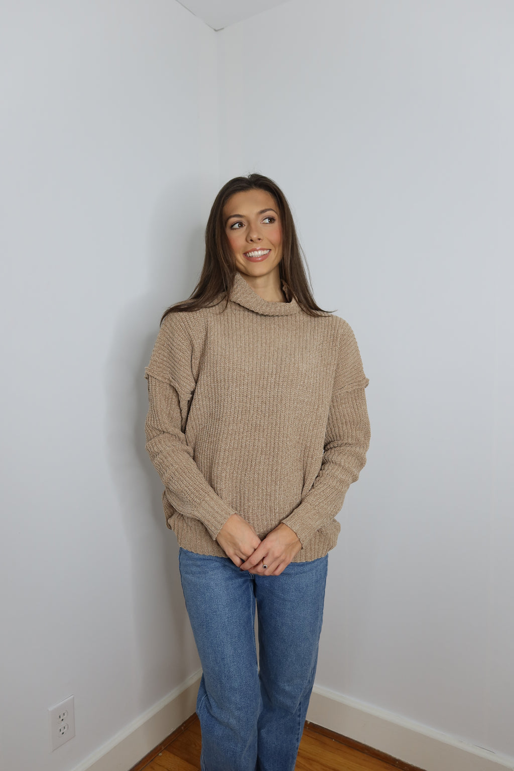 Sandy High Neck Sweater - Sand