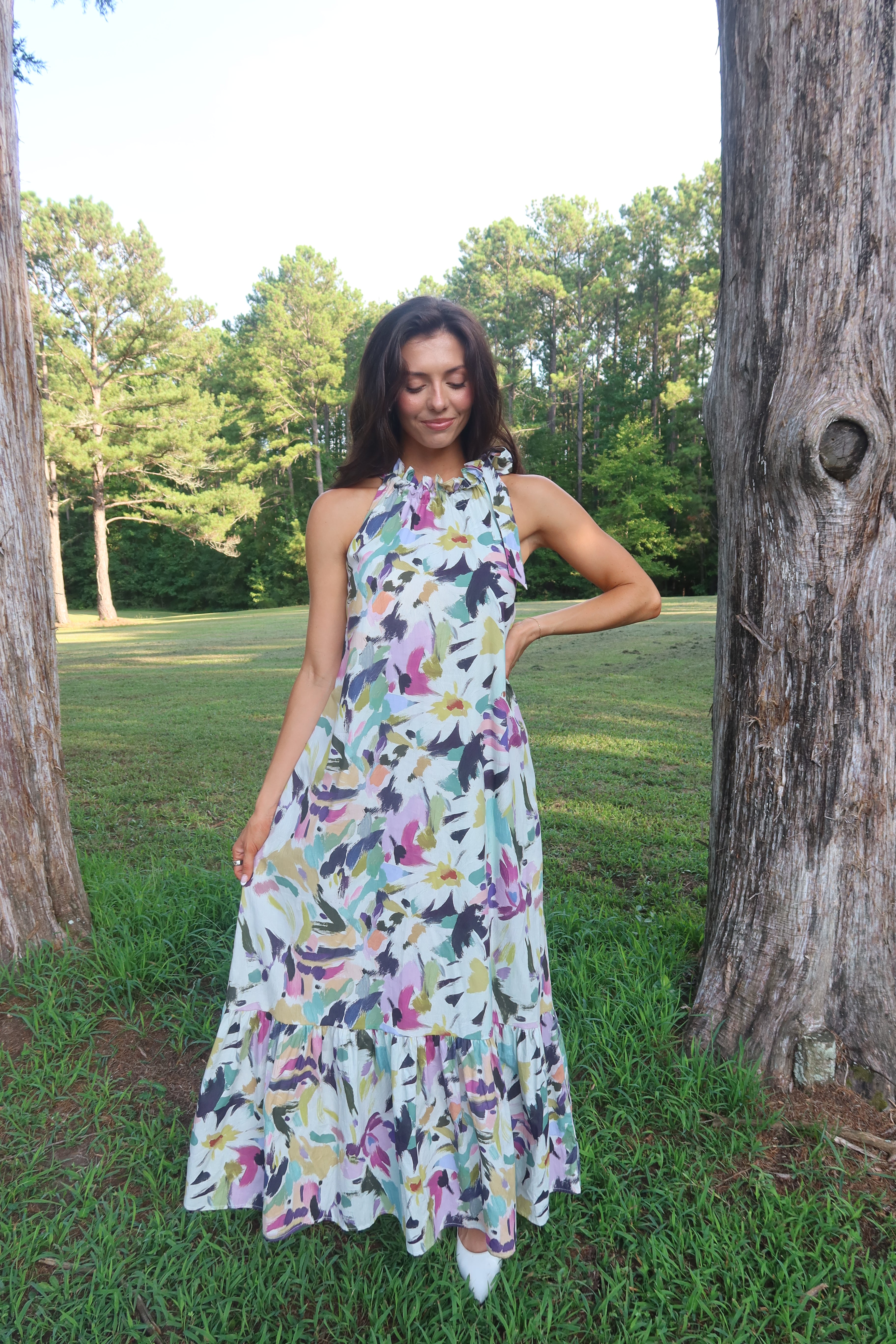 Painted Garden Maxi Dress- Multi